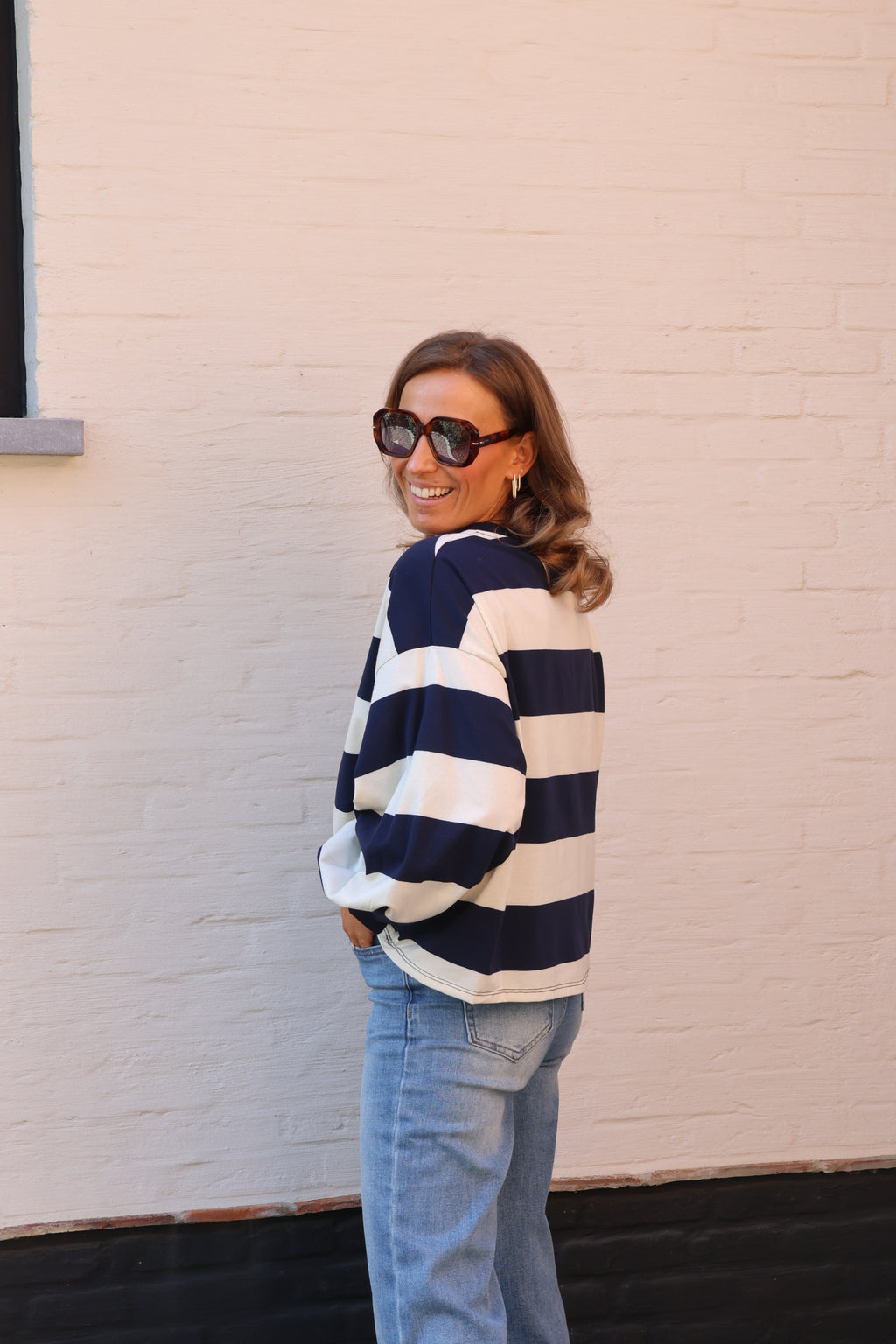 Juna striped sweater marine