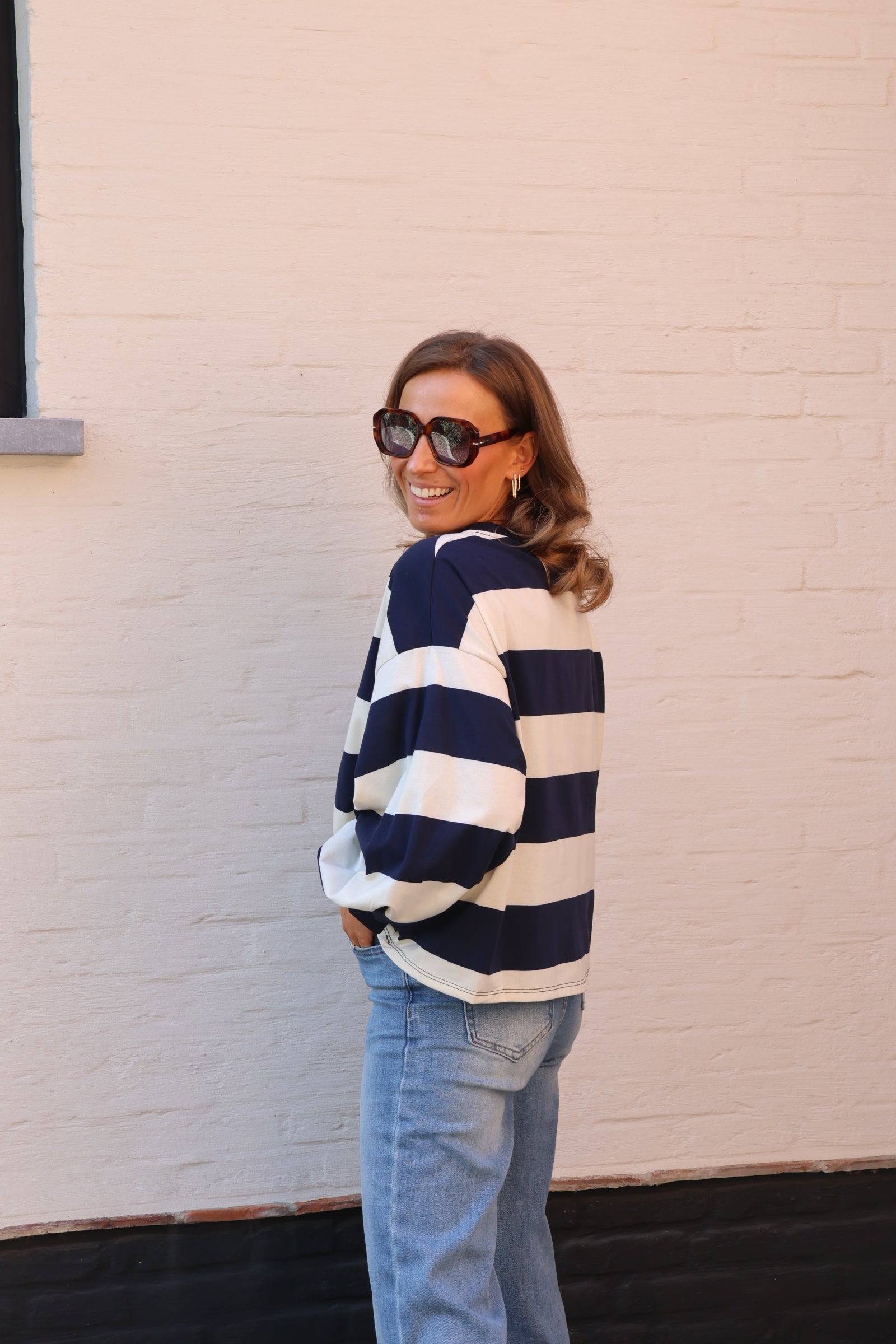 Juna striped sweater marine