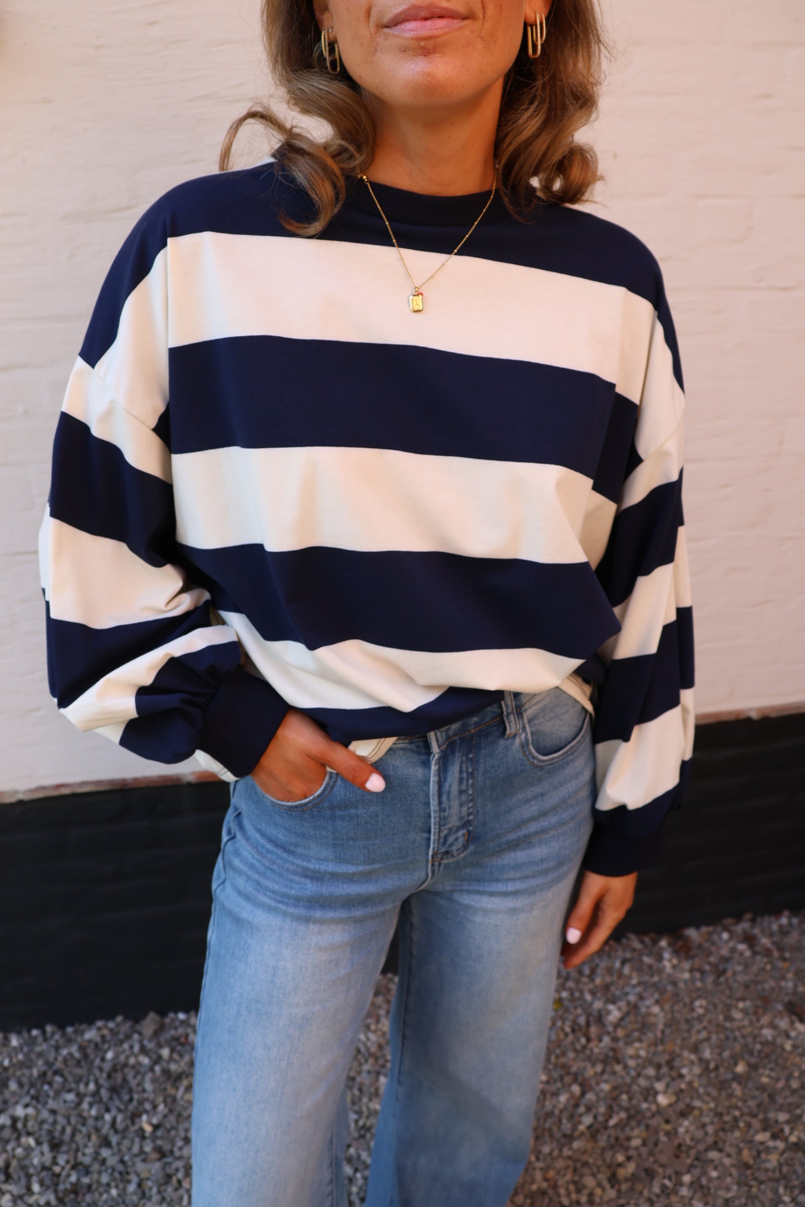 Juna striped sweater marine