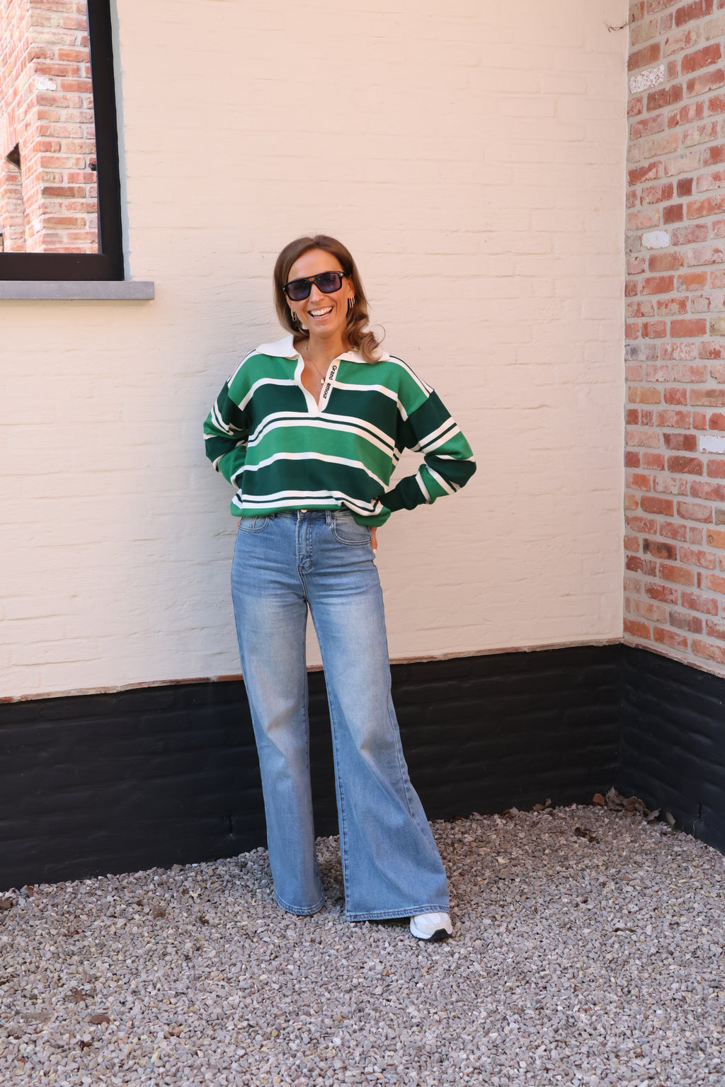 Grand amour polo groen/wit