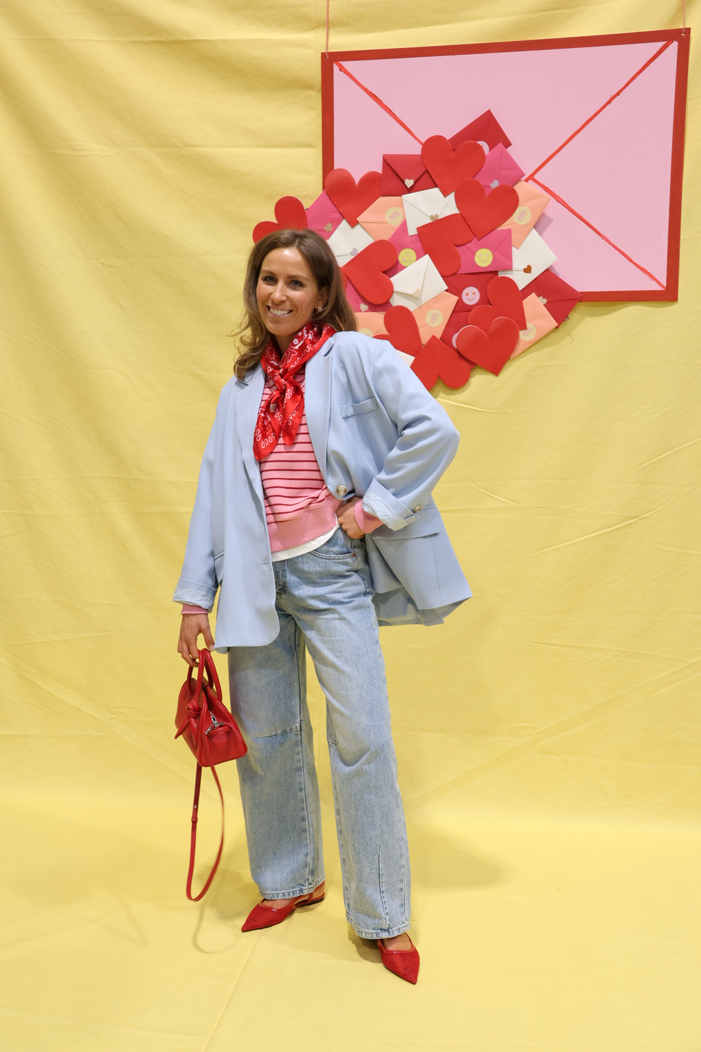 Lumi striped sweater roze