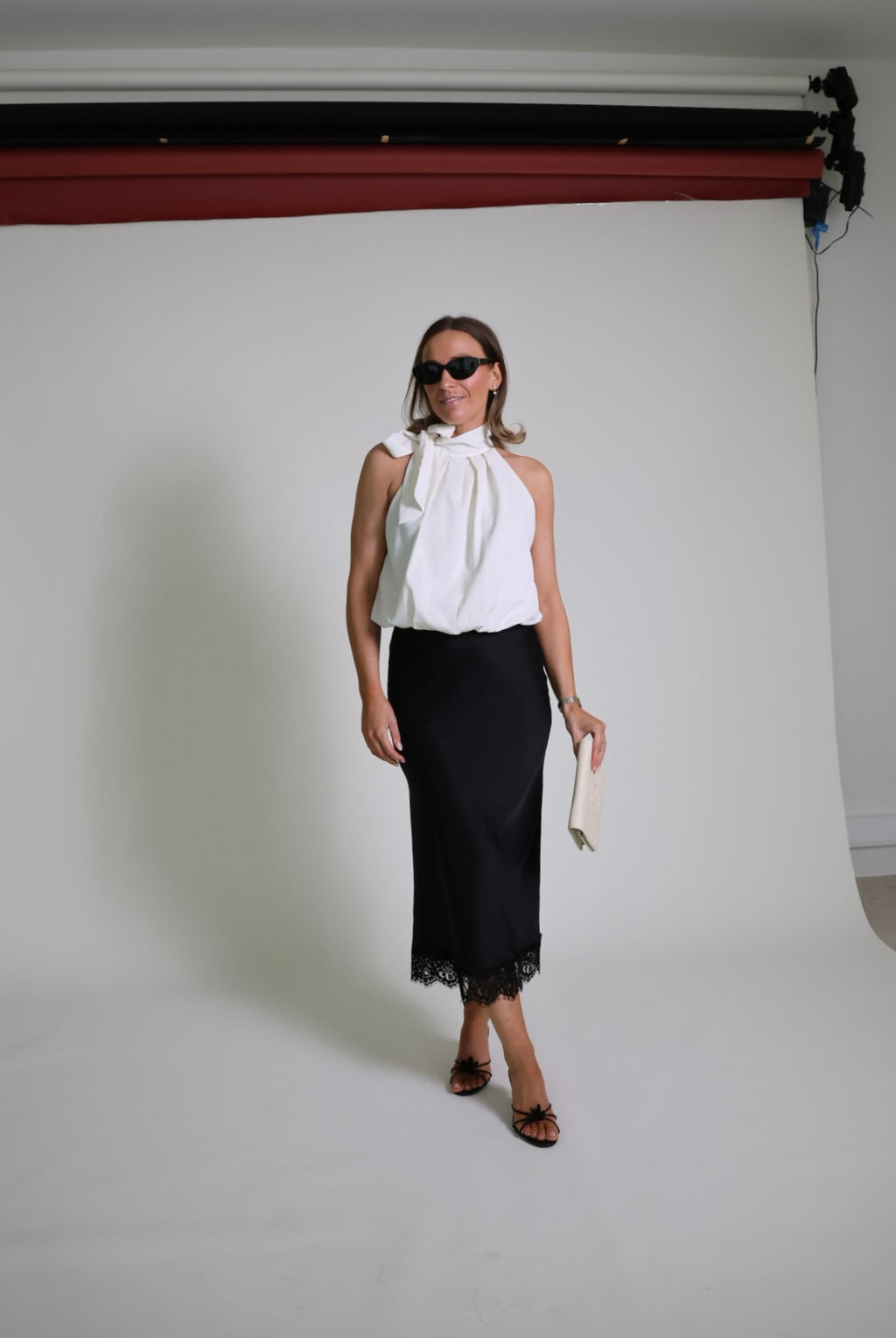 Carolyn midi rok zwart