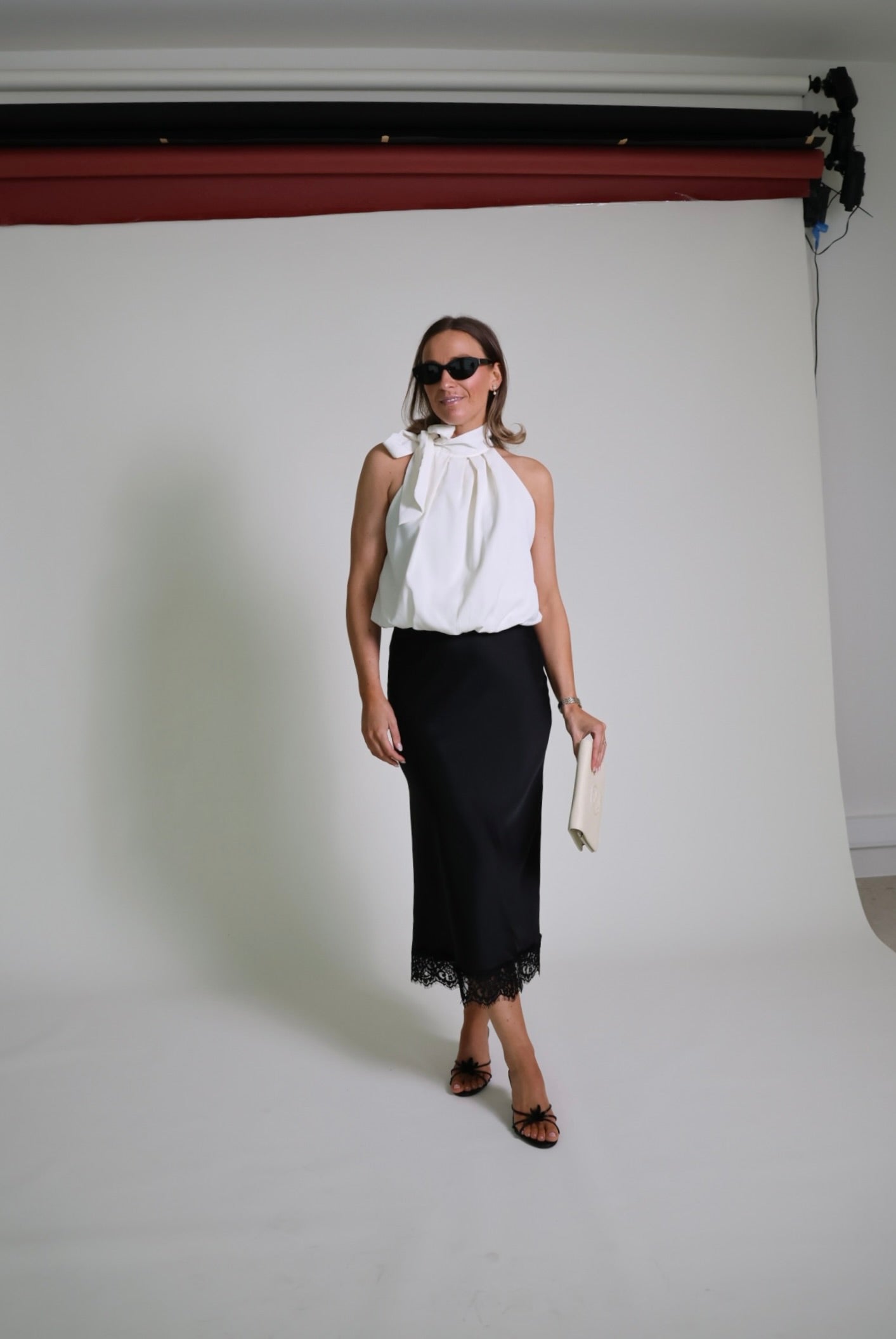 Carolyn midi rok zwart