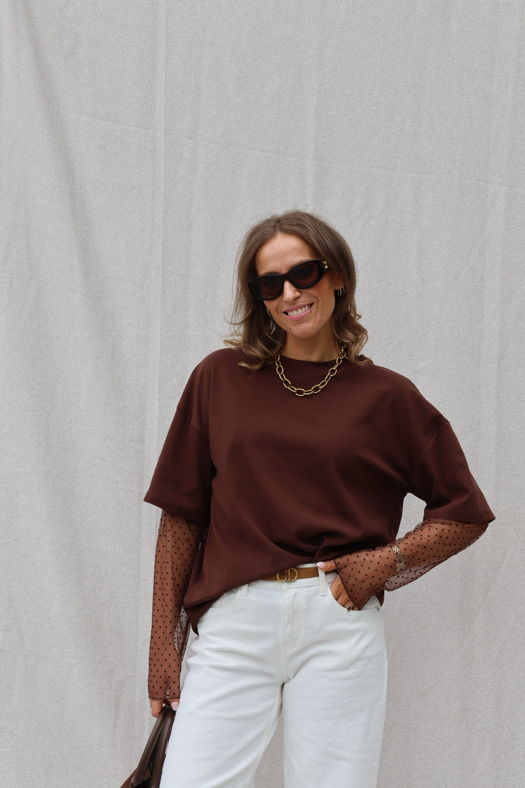 Hanne wide leg jeans wit - extra long