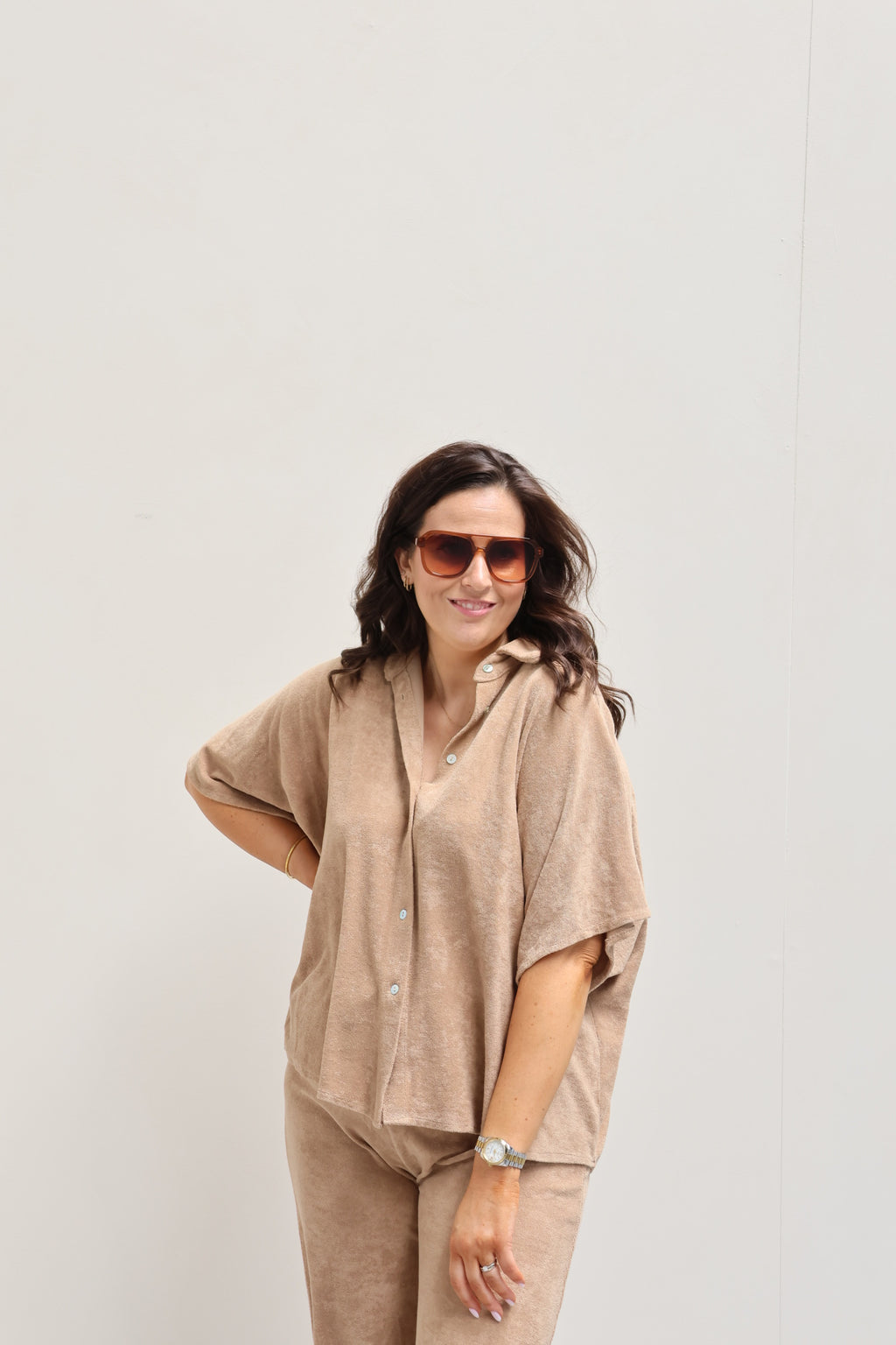 Celeste terry set camel