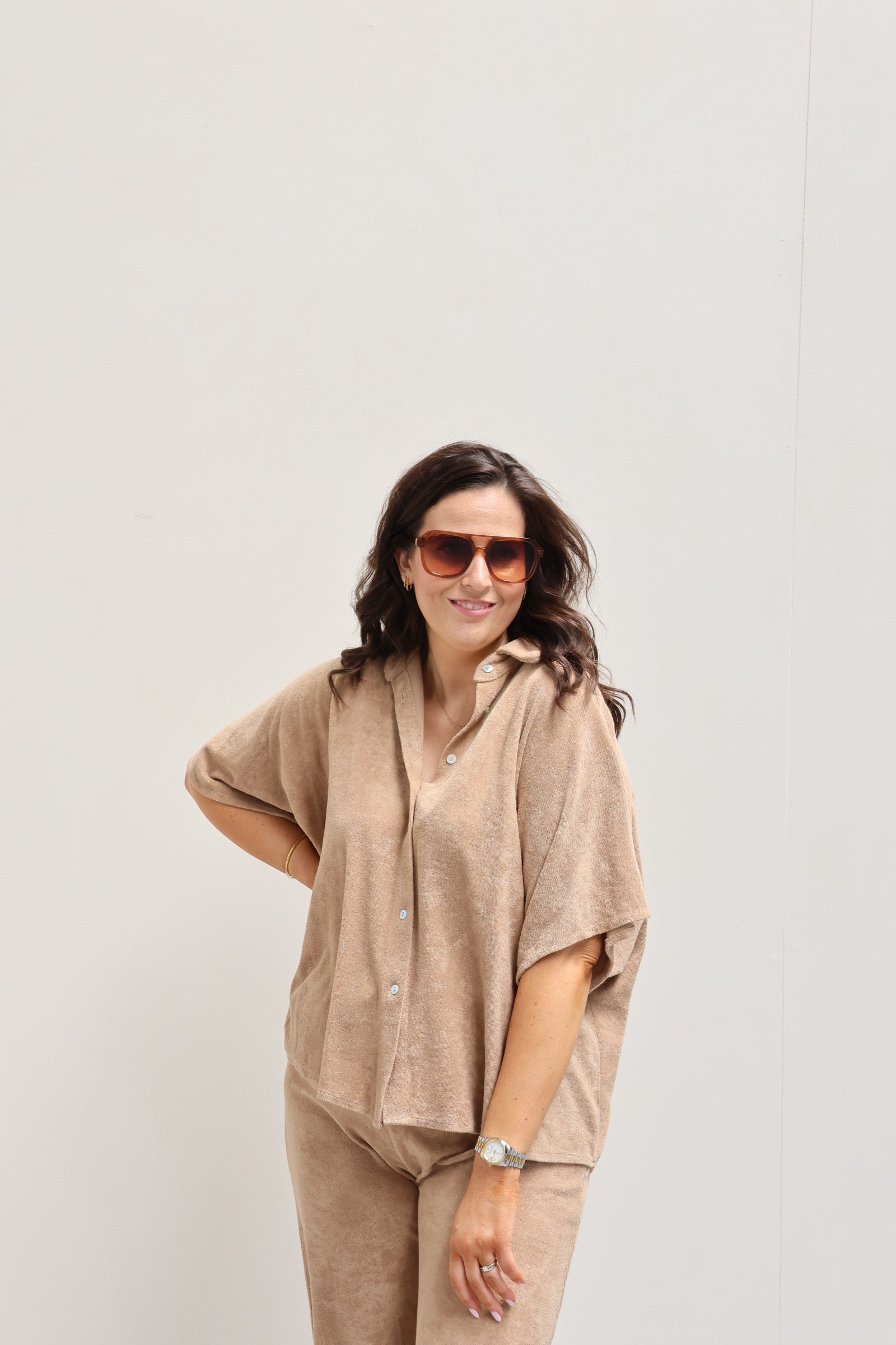 Celeste terry set camel