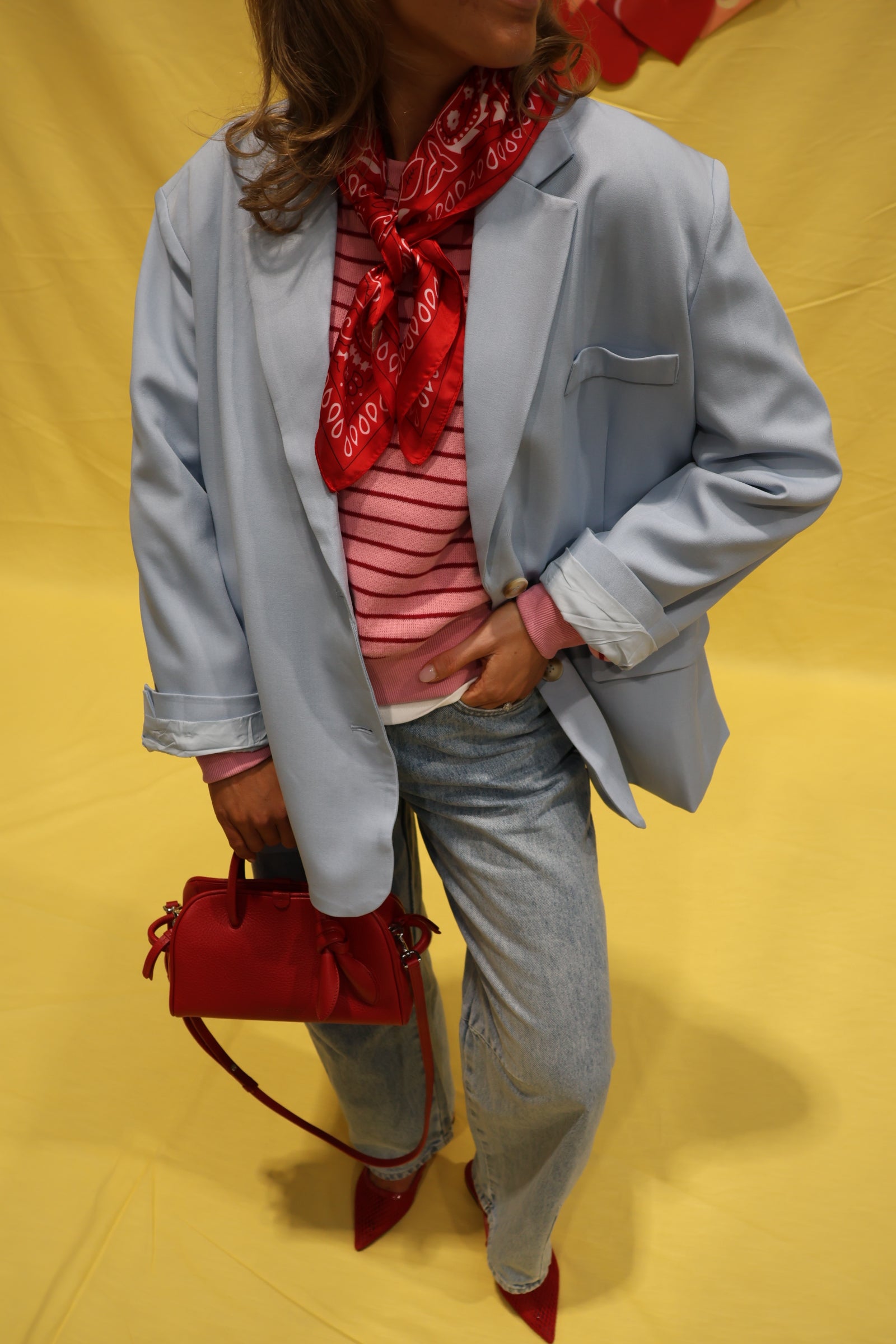 Cara oversized blazer lichtblauw