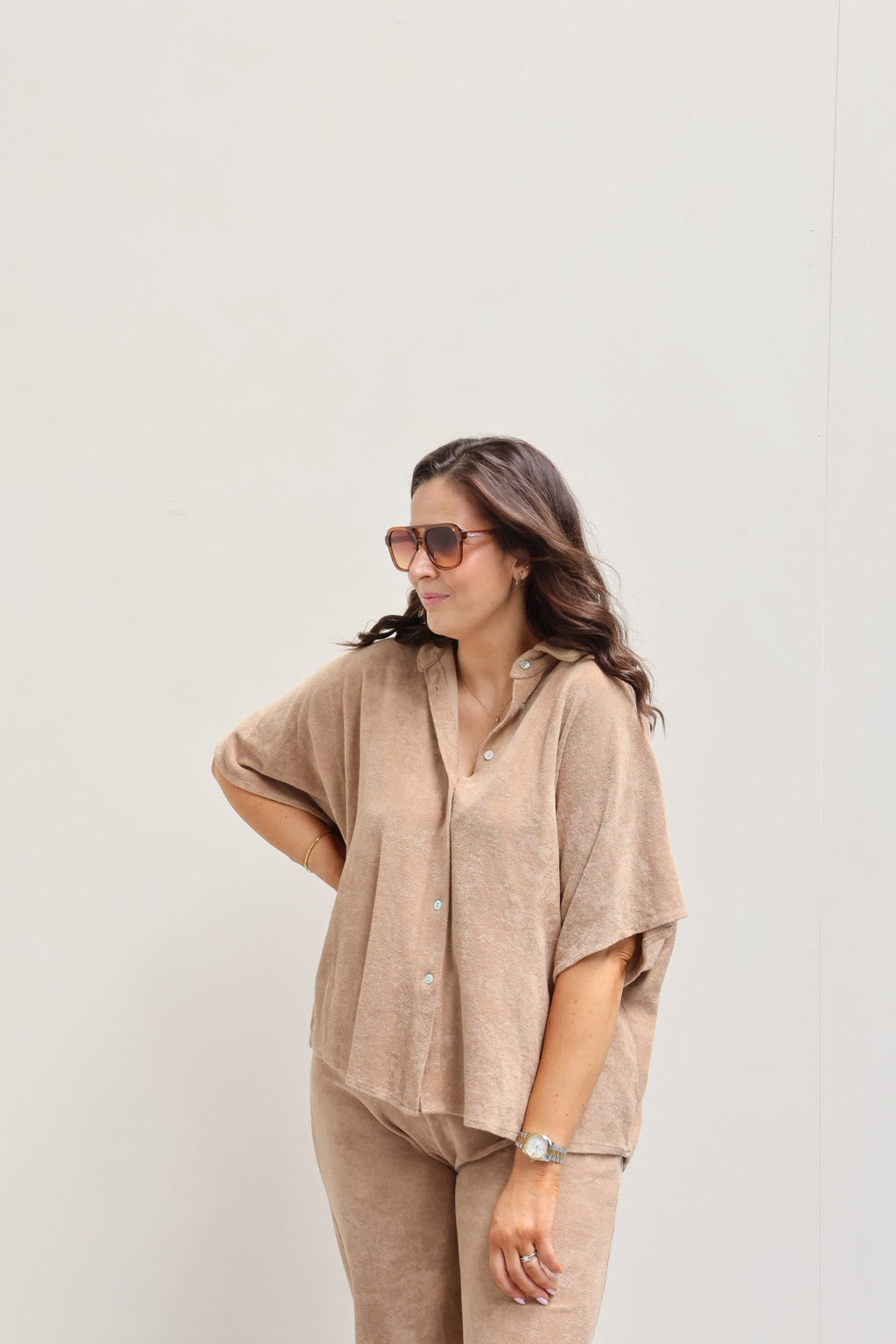 Celeste terry set camel