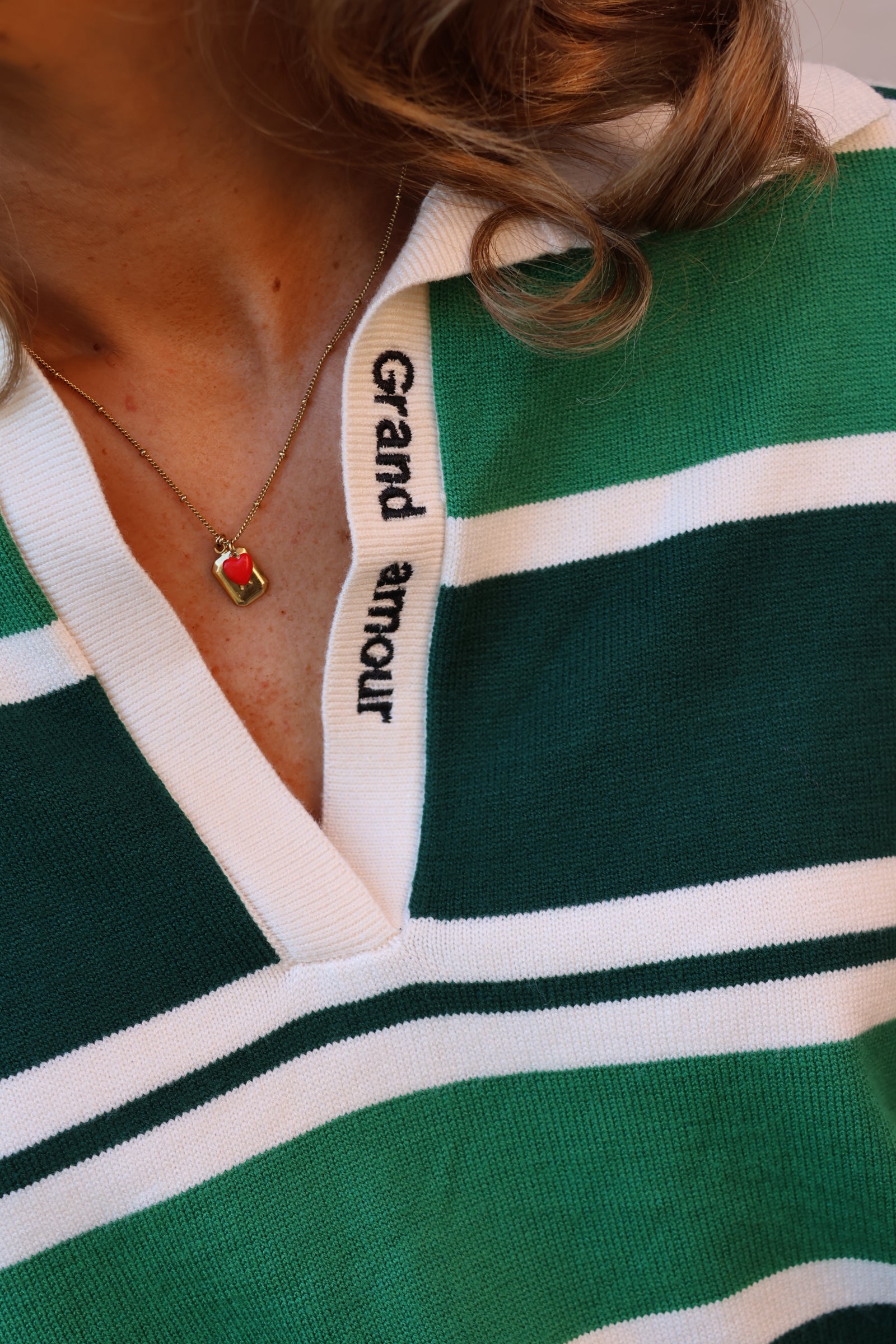 Grand amour polo groen/wit