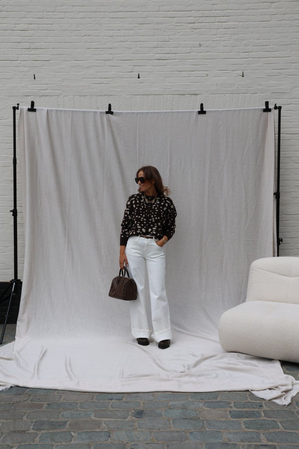 Hanne wide leg jeans wit - extra long