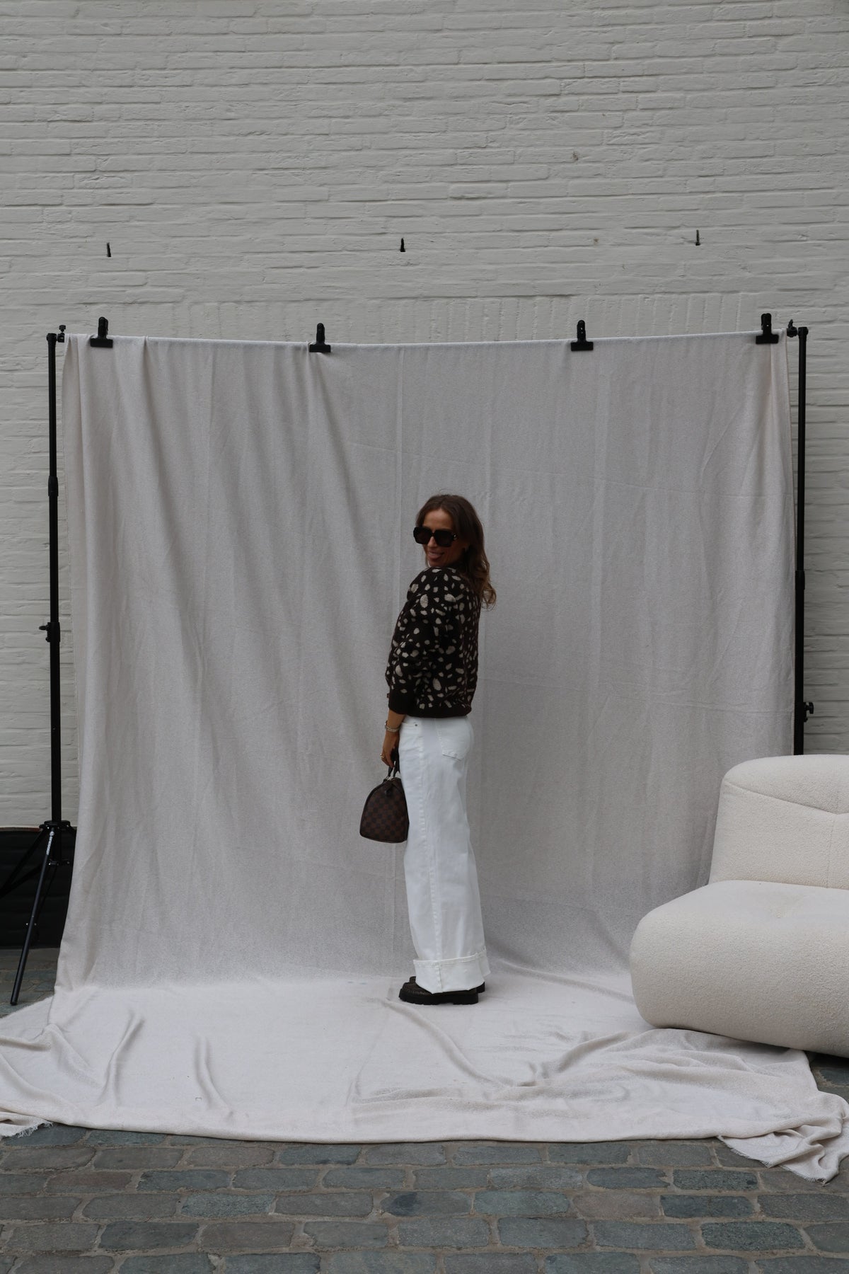 Hanne wide leg jeans wit - extra long