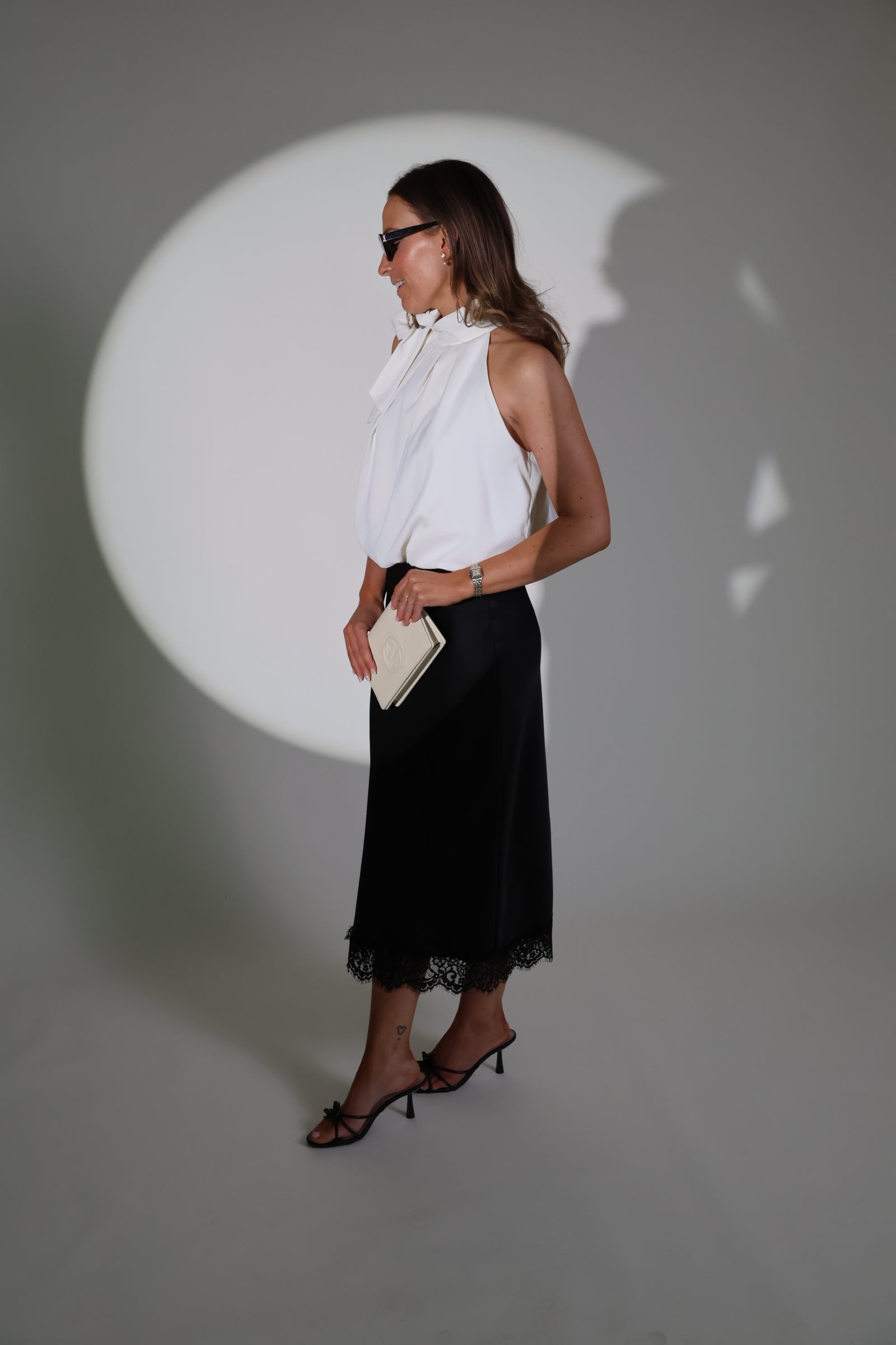 Carolyn midi rok zwart