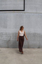 Ellie top met V-hals beige