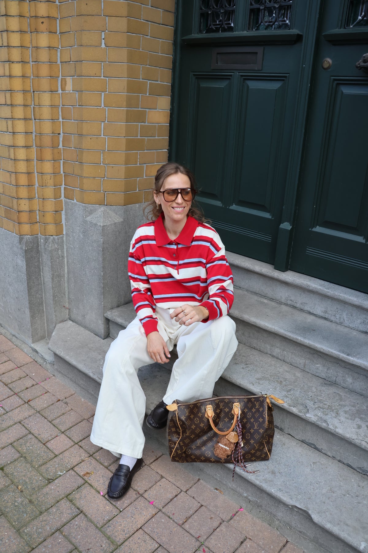 Alexia balloon jeans met rekkerband cream