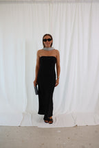 Olivia strapless jurk zwart
