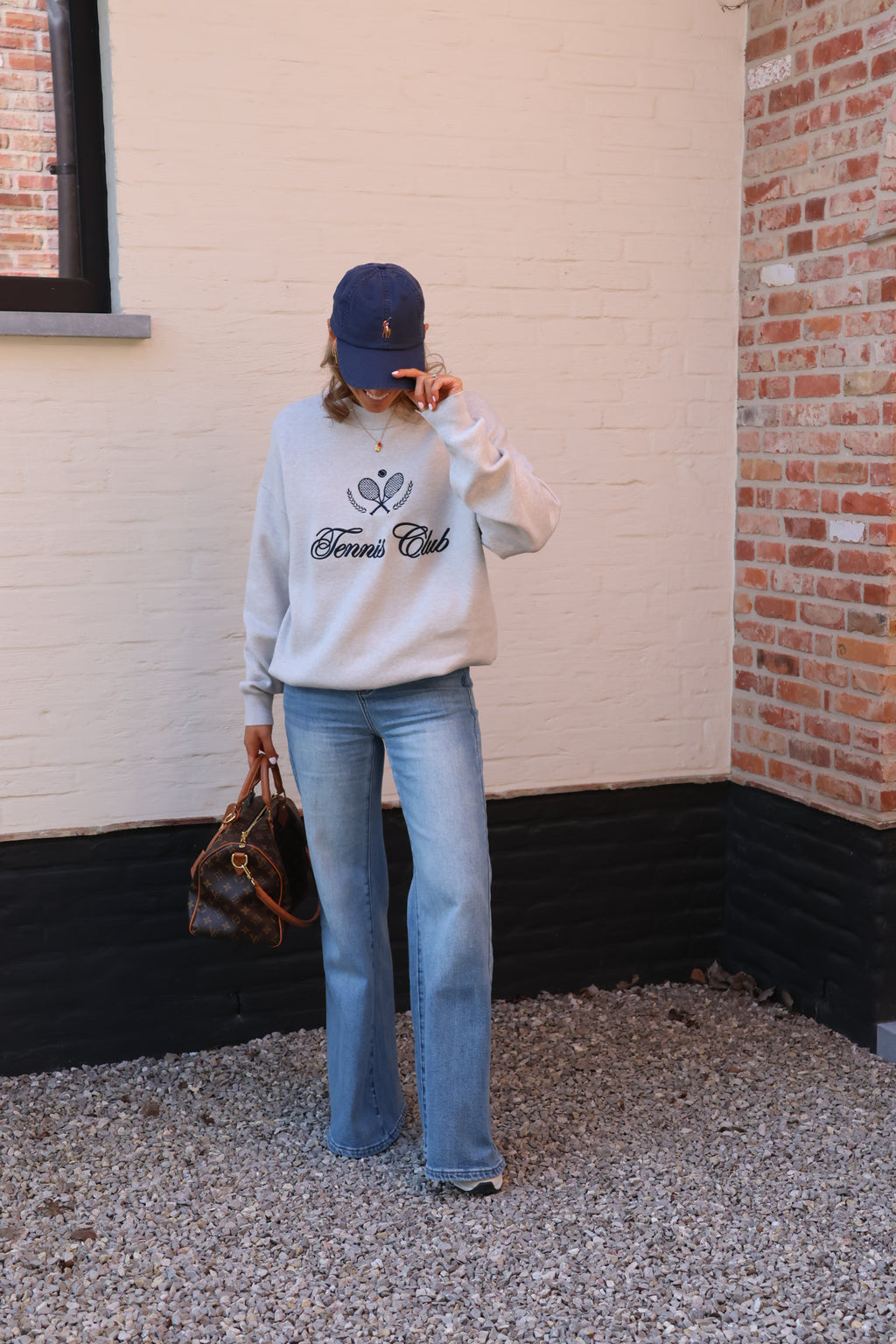 Pippa tennis club sweater grijs