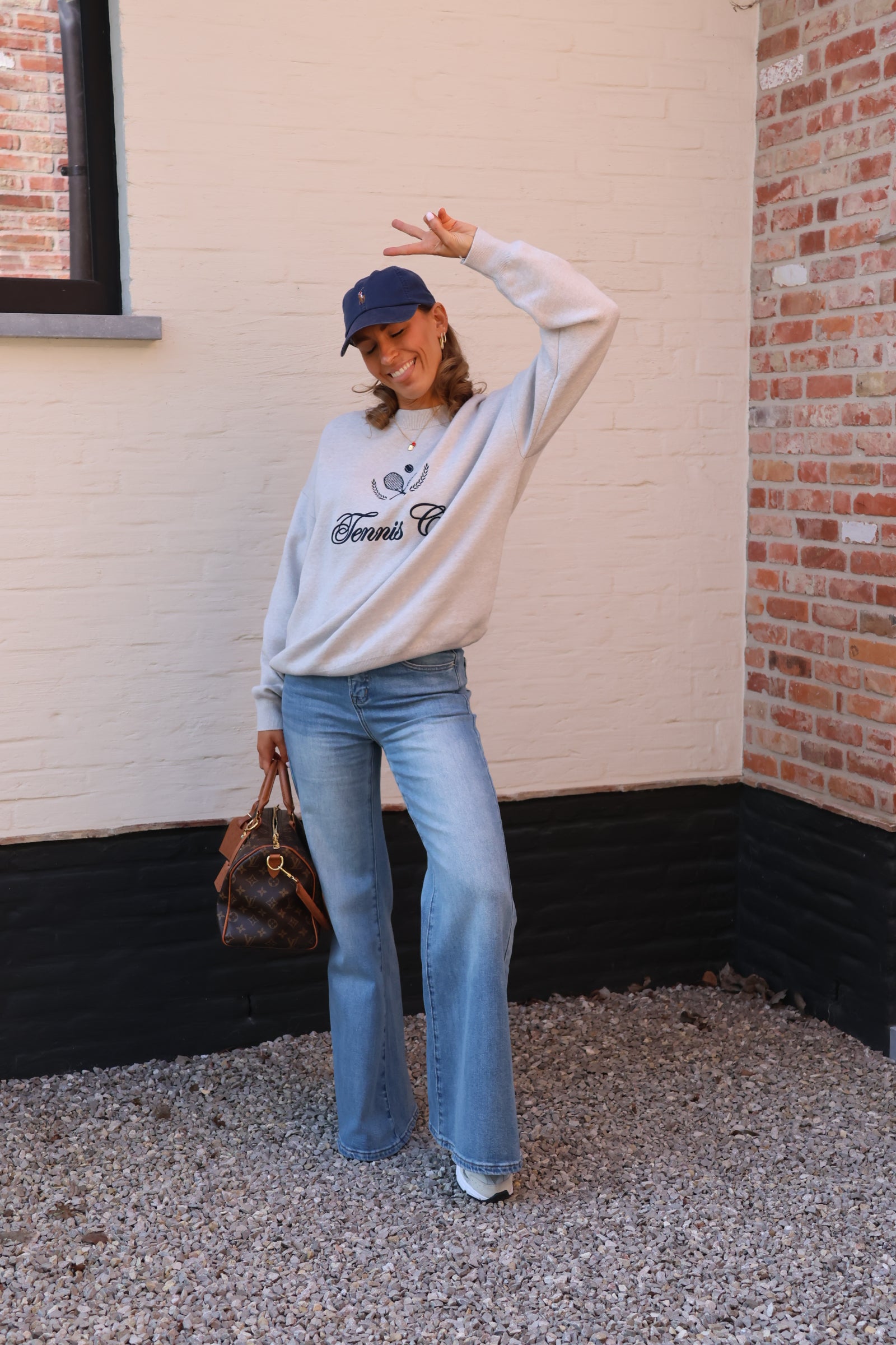 Pippa tennis club sweater grijs