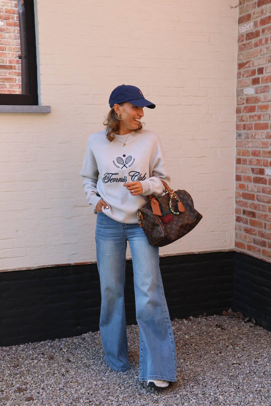 Pippa tennis club sweater grijs