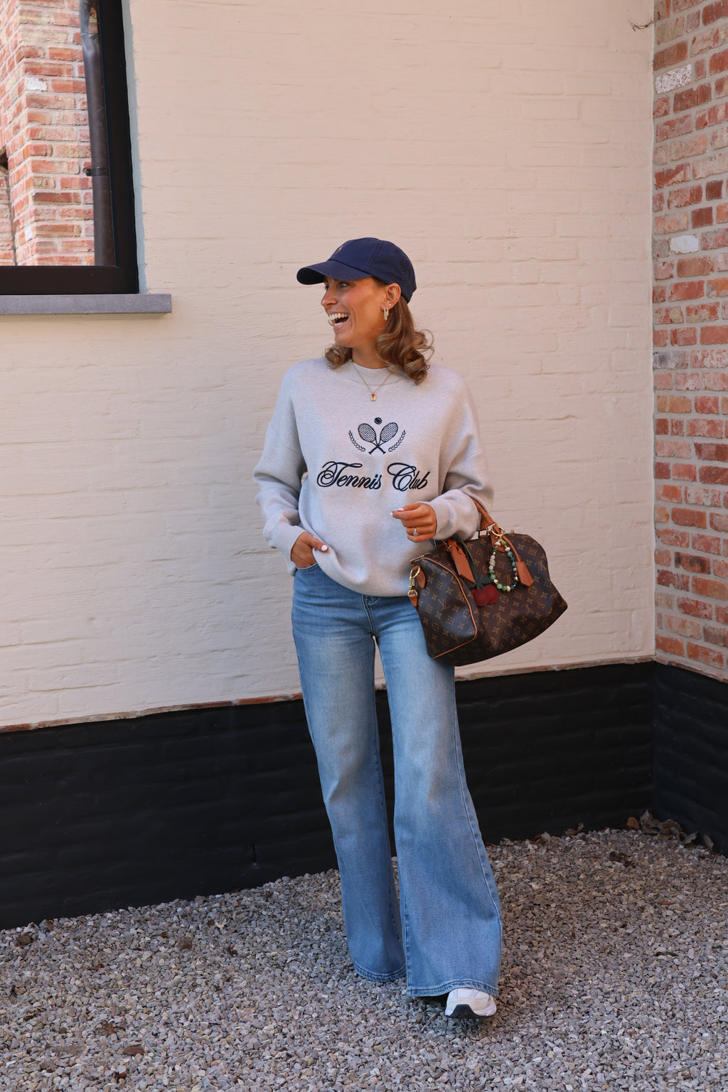 Pippa tennis club sweater grijs