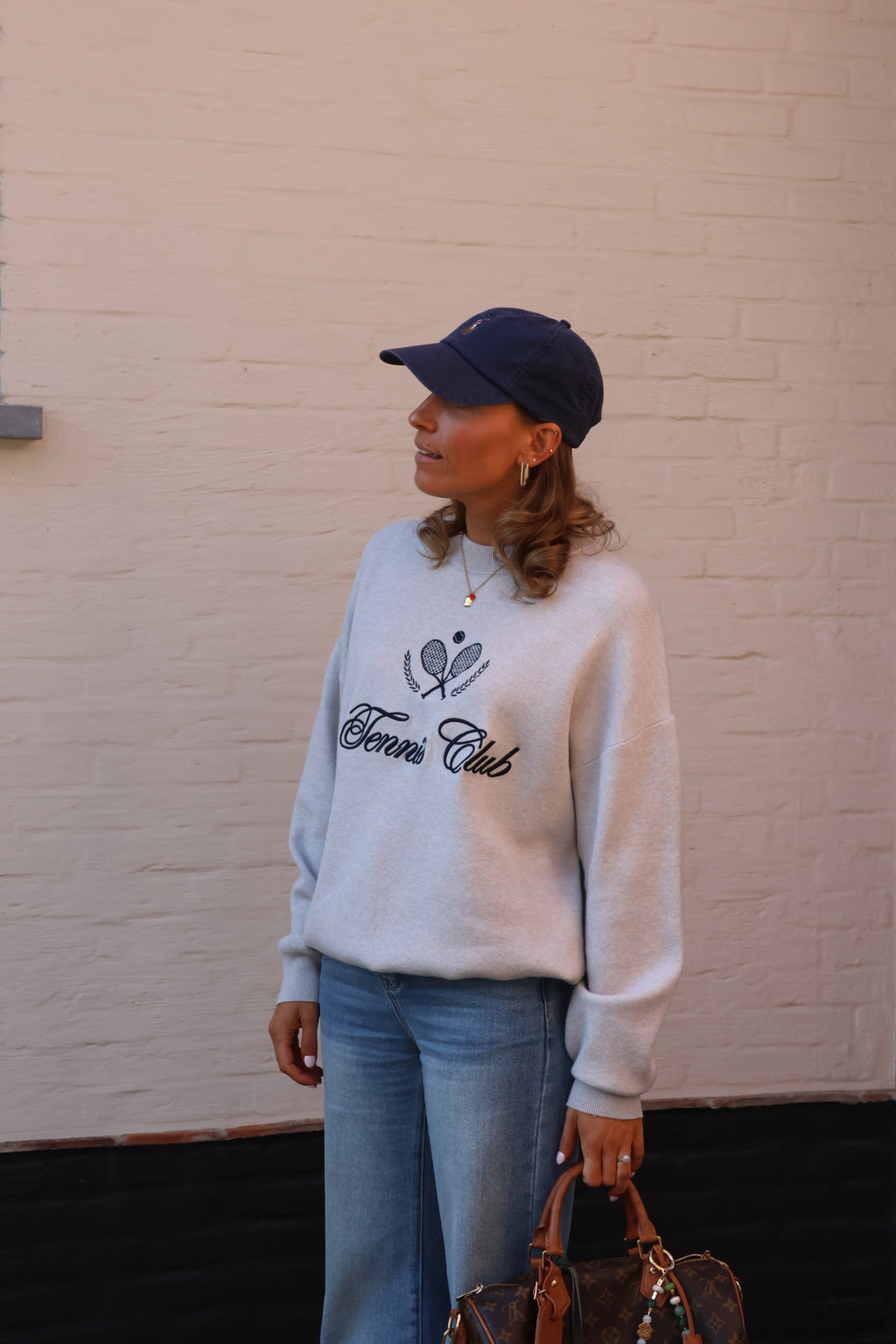 Pippa tennis club sweater grijs