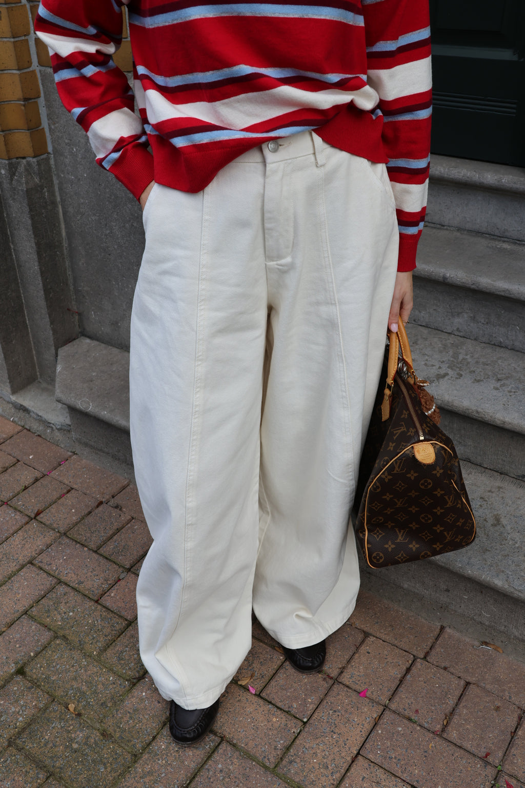 Alexia balloon jeans met rekkerband cream