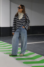 Léa gestreepte longsleeve marine