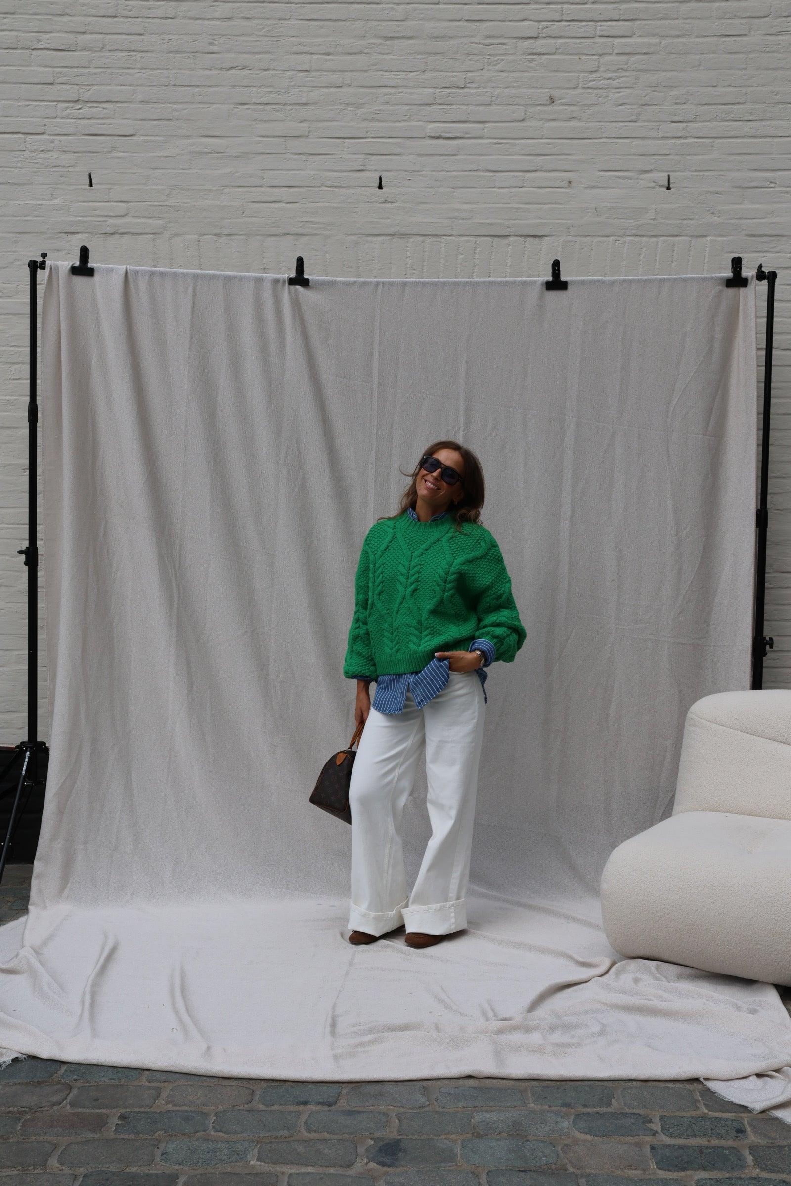 Hanne wide leg jeans wit - extra long
