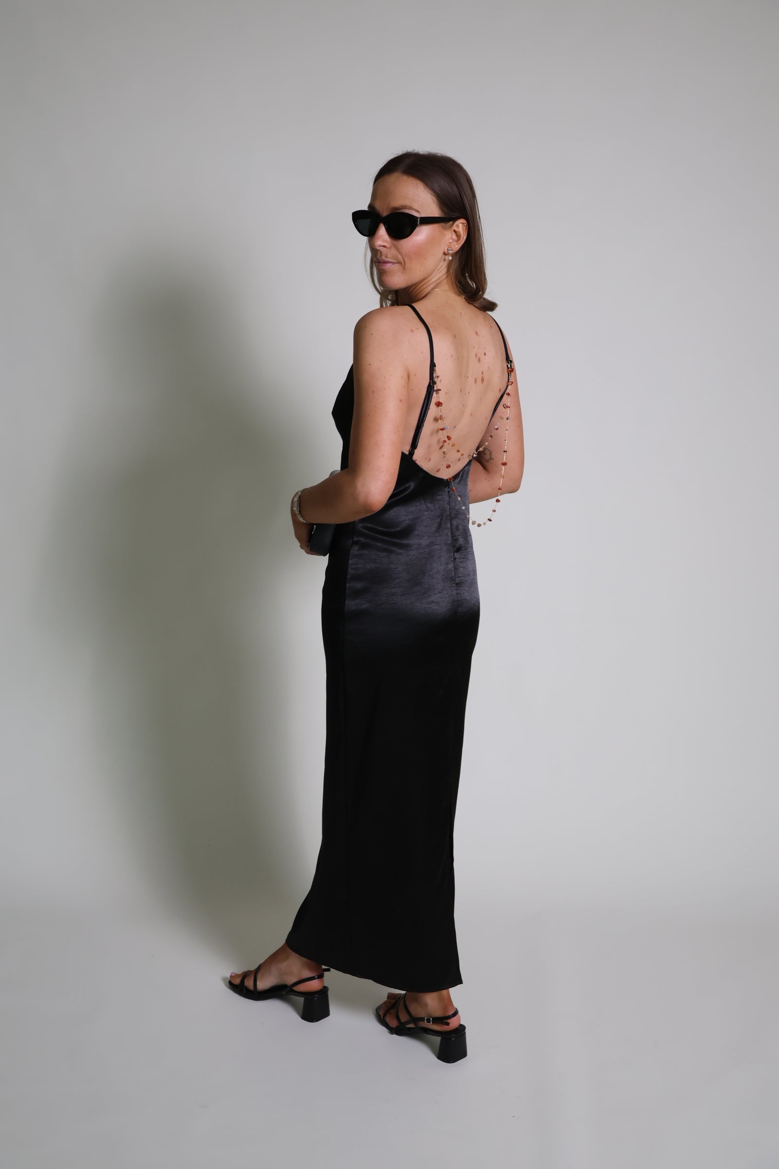 Lily silk dress zwart