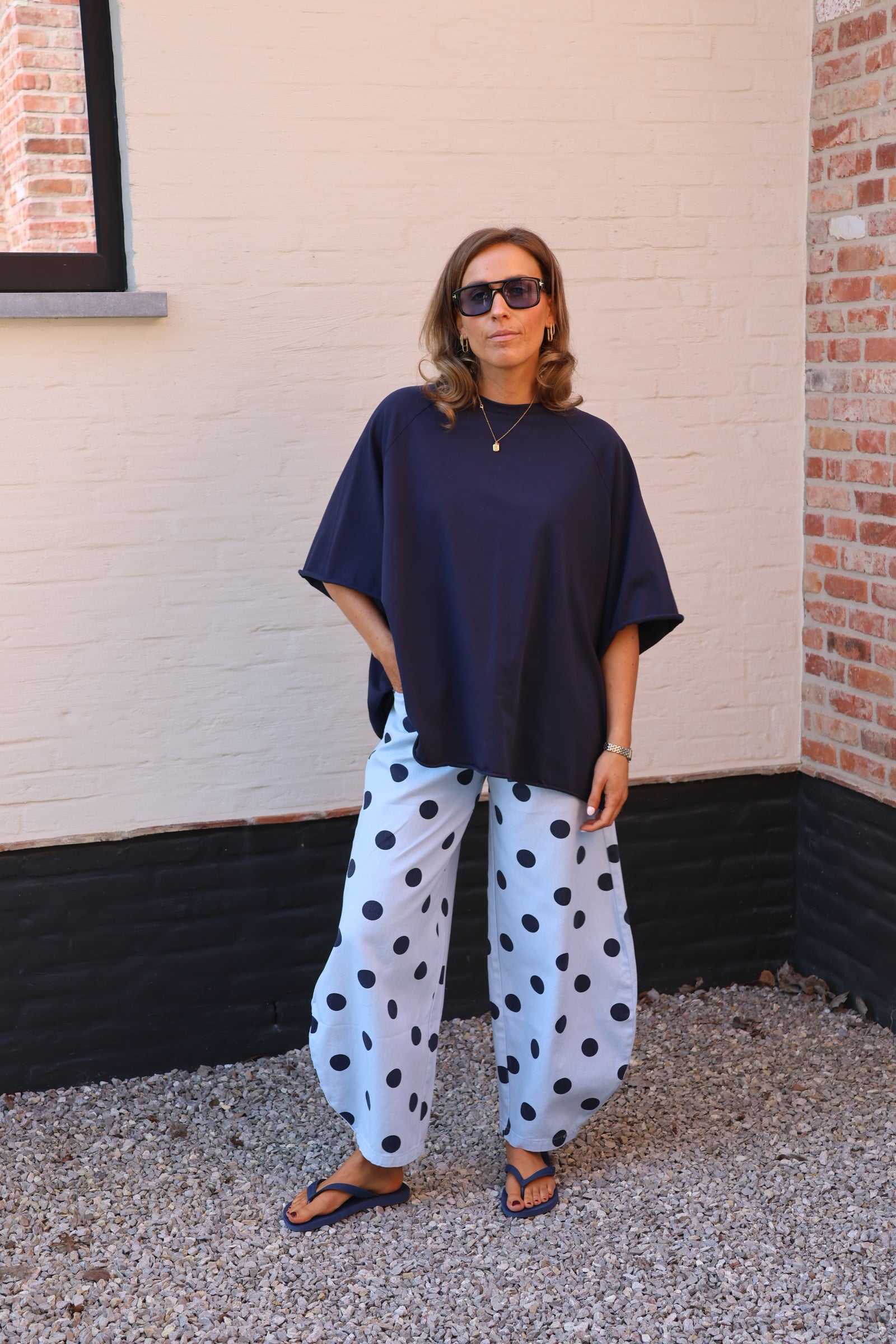 Lizzy polka dot jeans blauw
