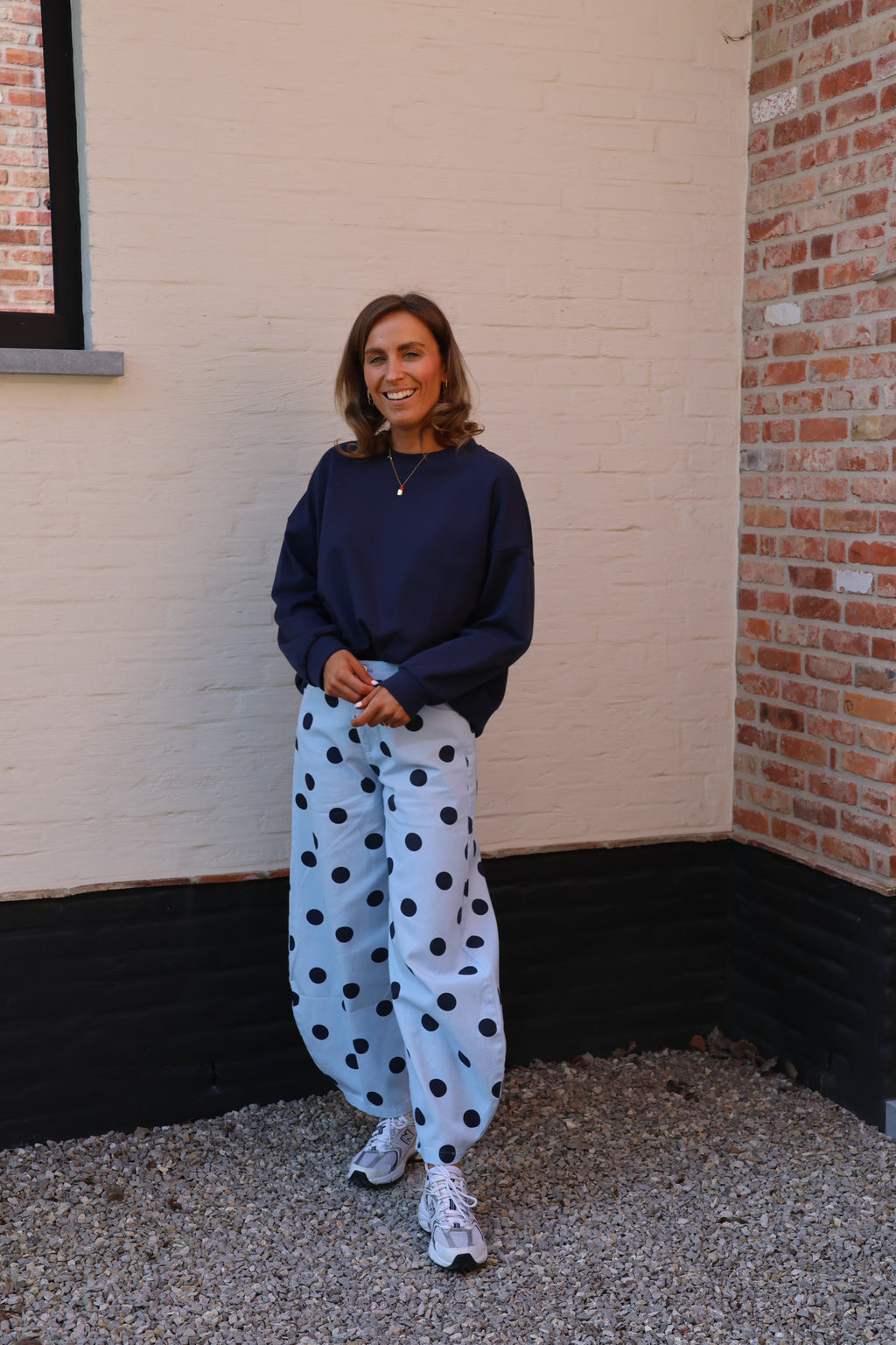 Lizzy polka dot jeans blauw