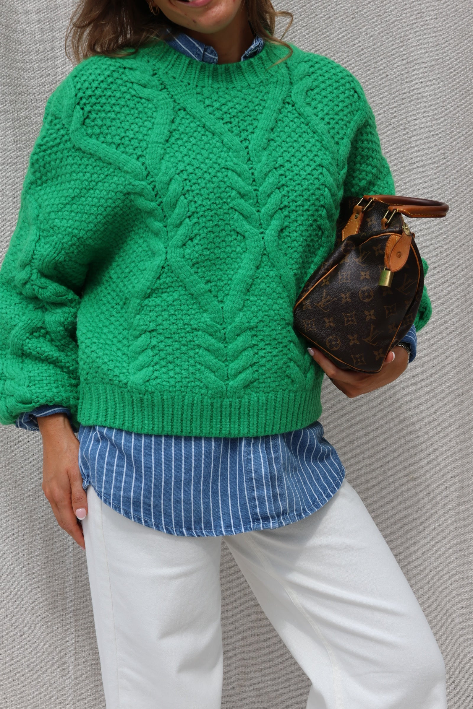 Joanne cable knit groen