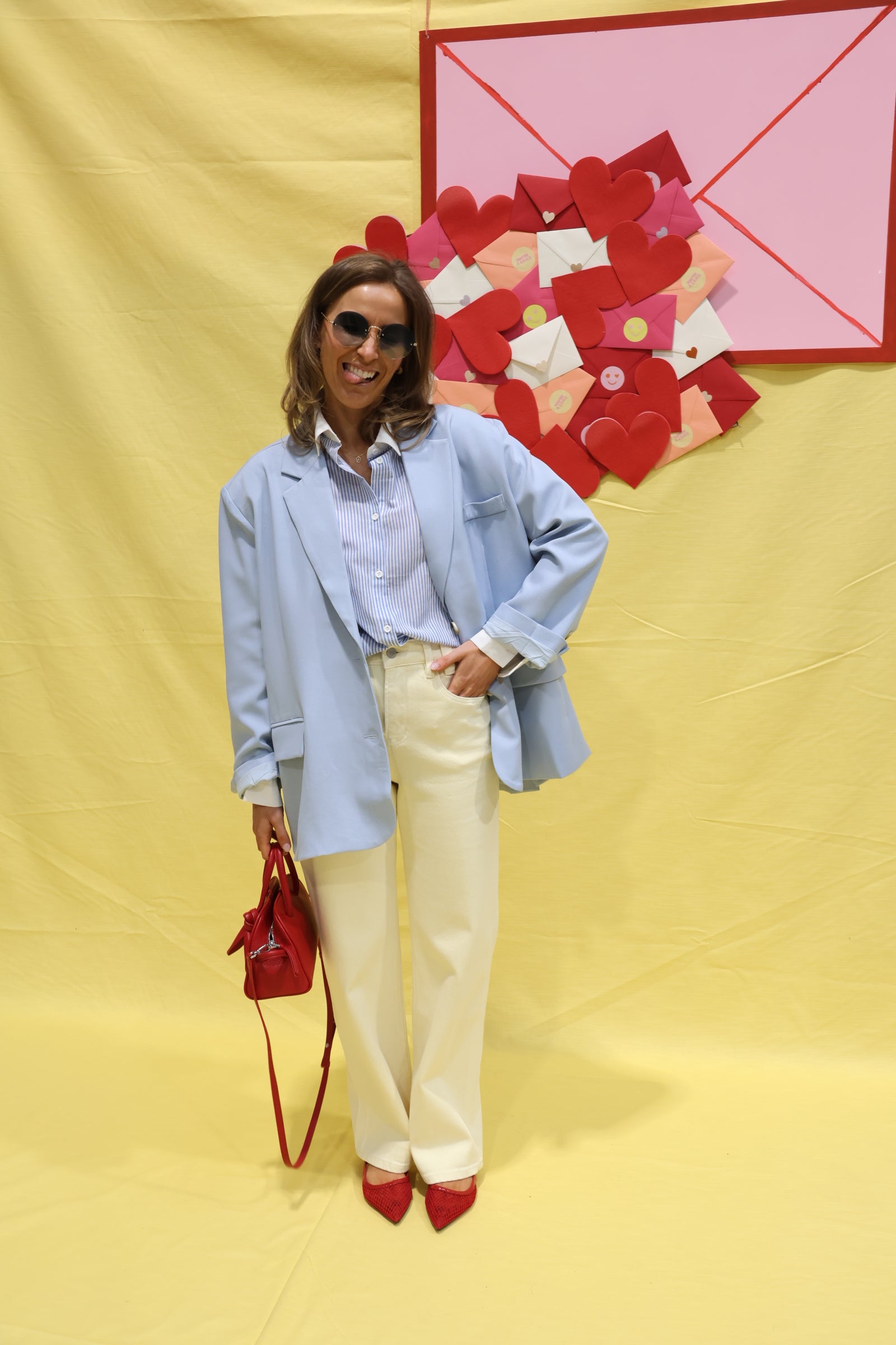 Cara oversized blazer lichtblauw