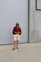 Emma cropped T-shirt bordeaux