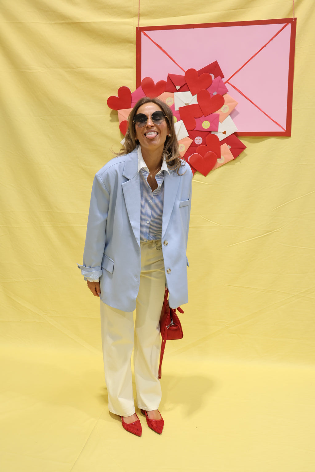 Cara oversized blazer lichtblauw