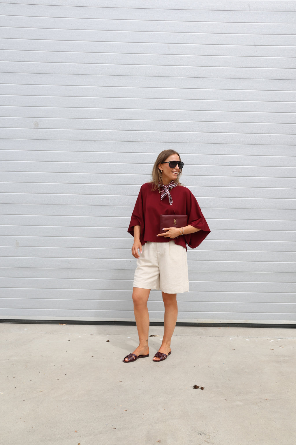 Emma cropped T-shirt bordeaux