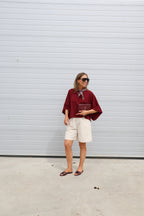 Emma cropped T-shirt bordeaux