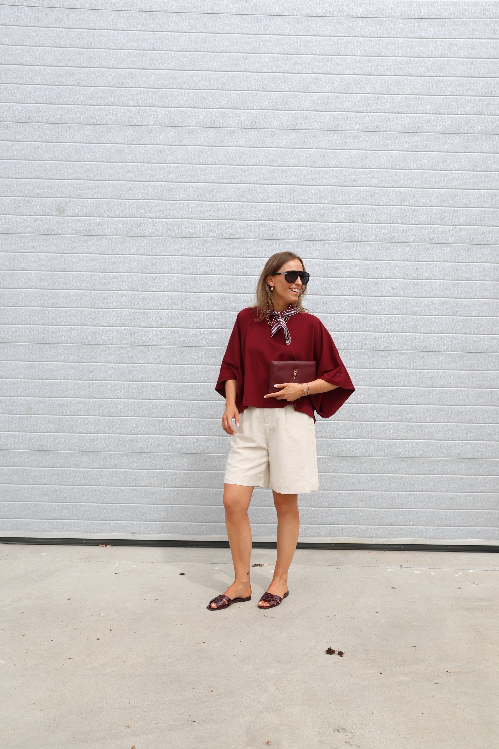 Emma cropped T-shirt bordeaux