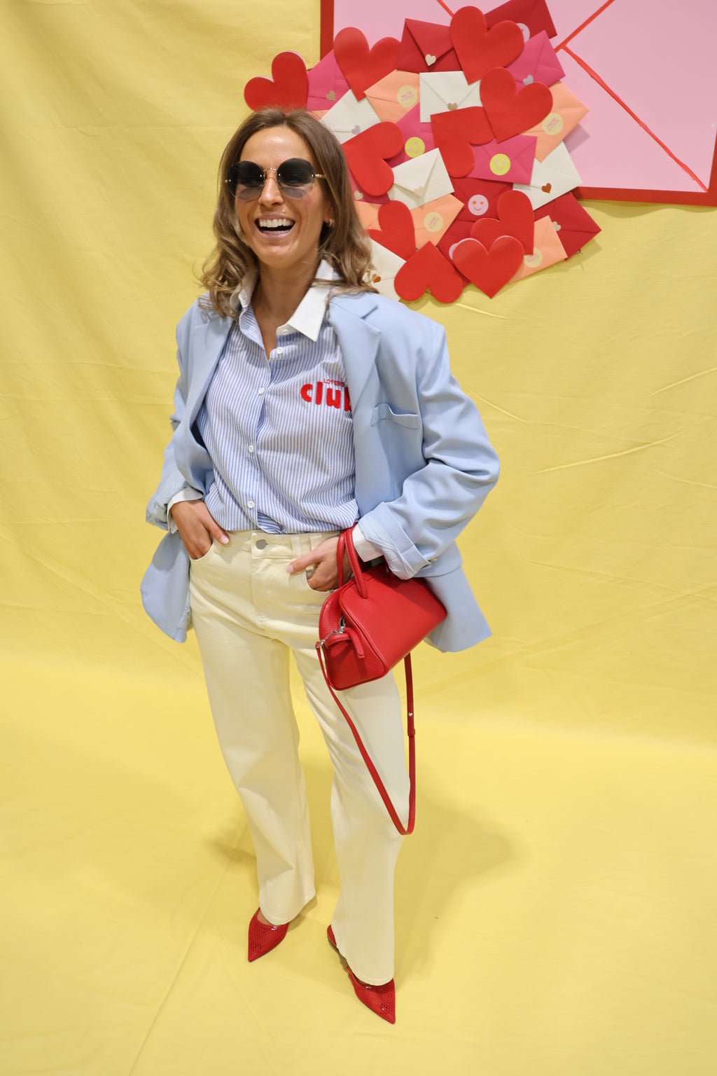 Edith straight jeans lichtgeel