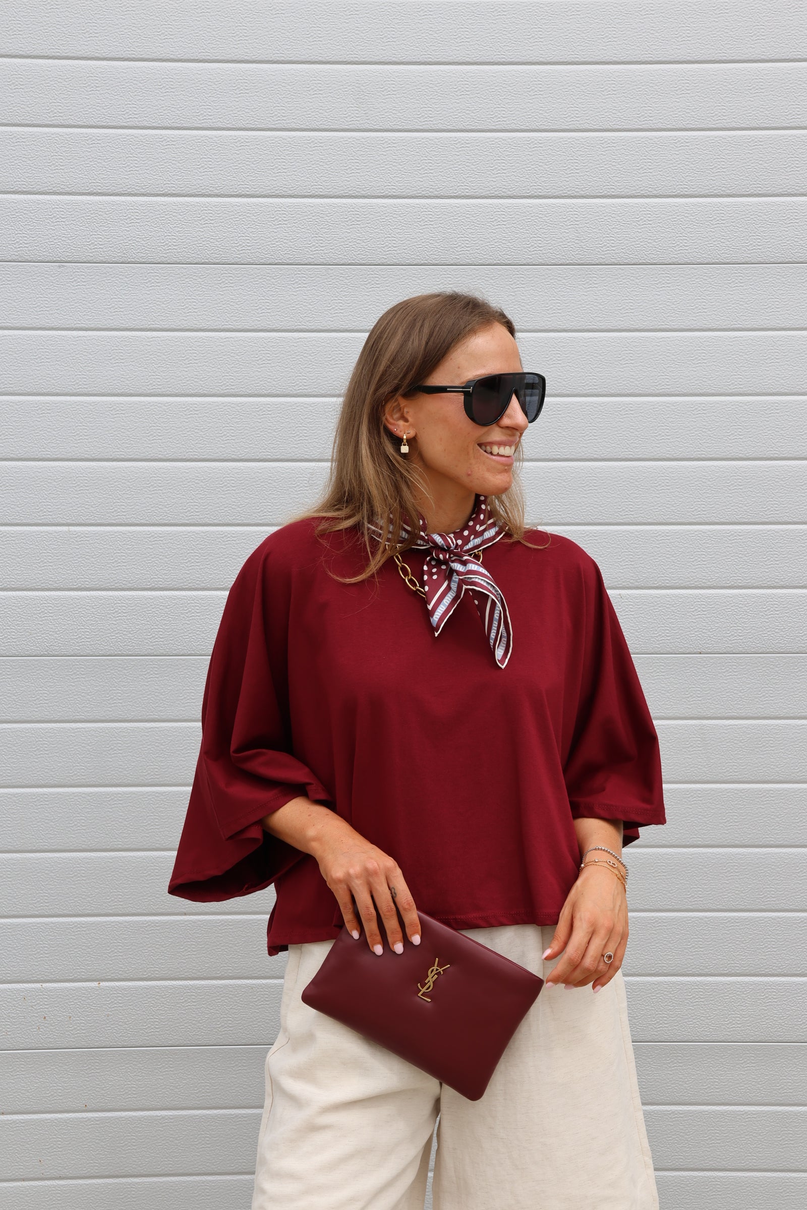 Emma cropped T-shirt bordeaux