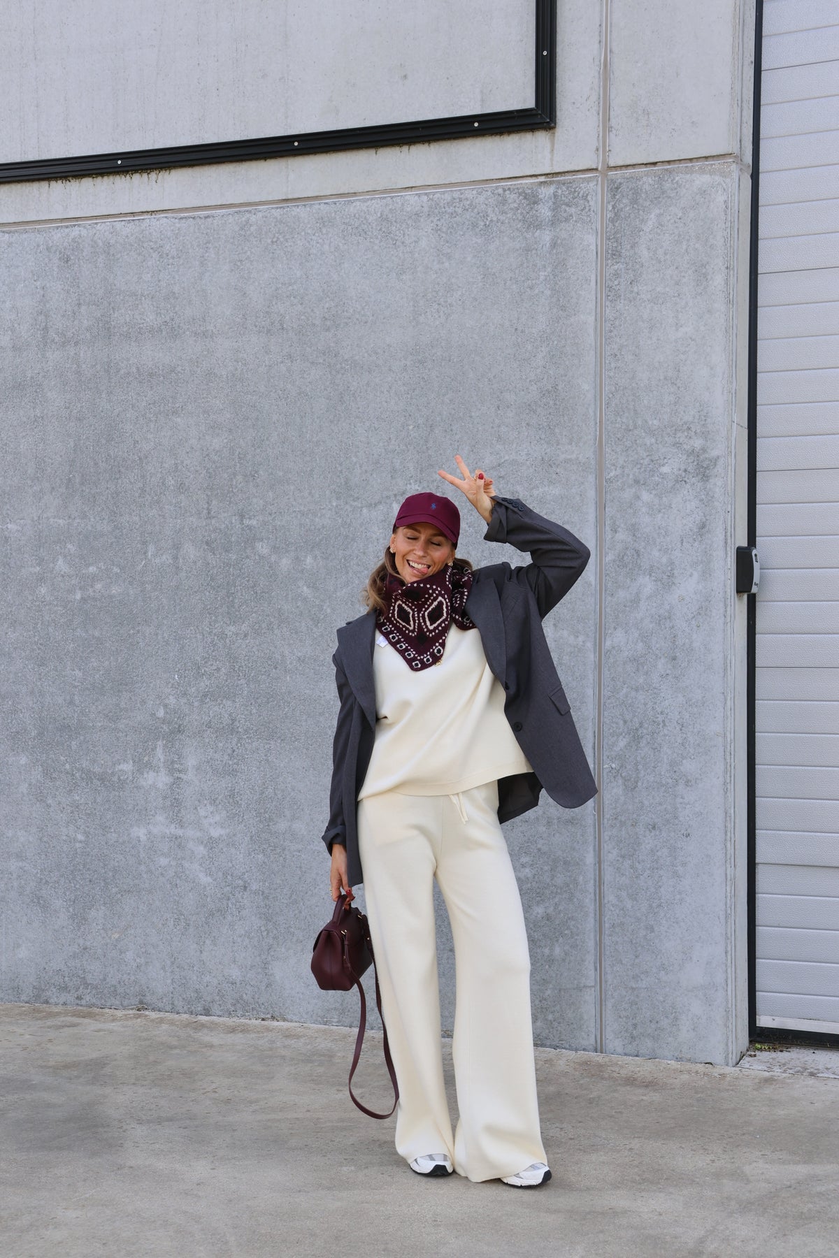 Paisley print sjaaltje bordeaux