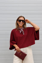 Emma cropped T-shirt bordeaux