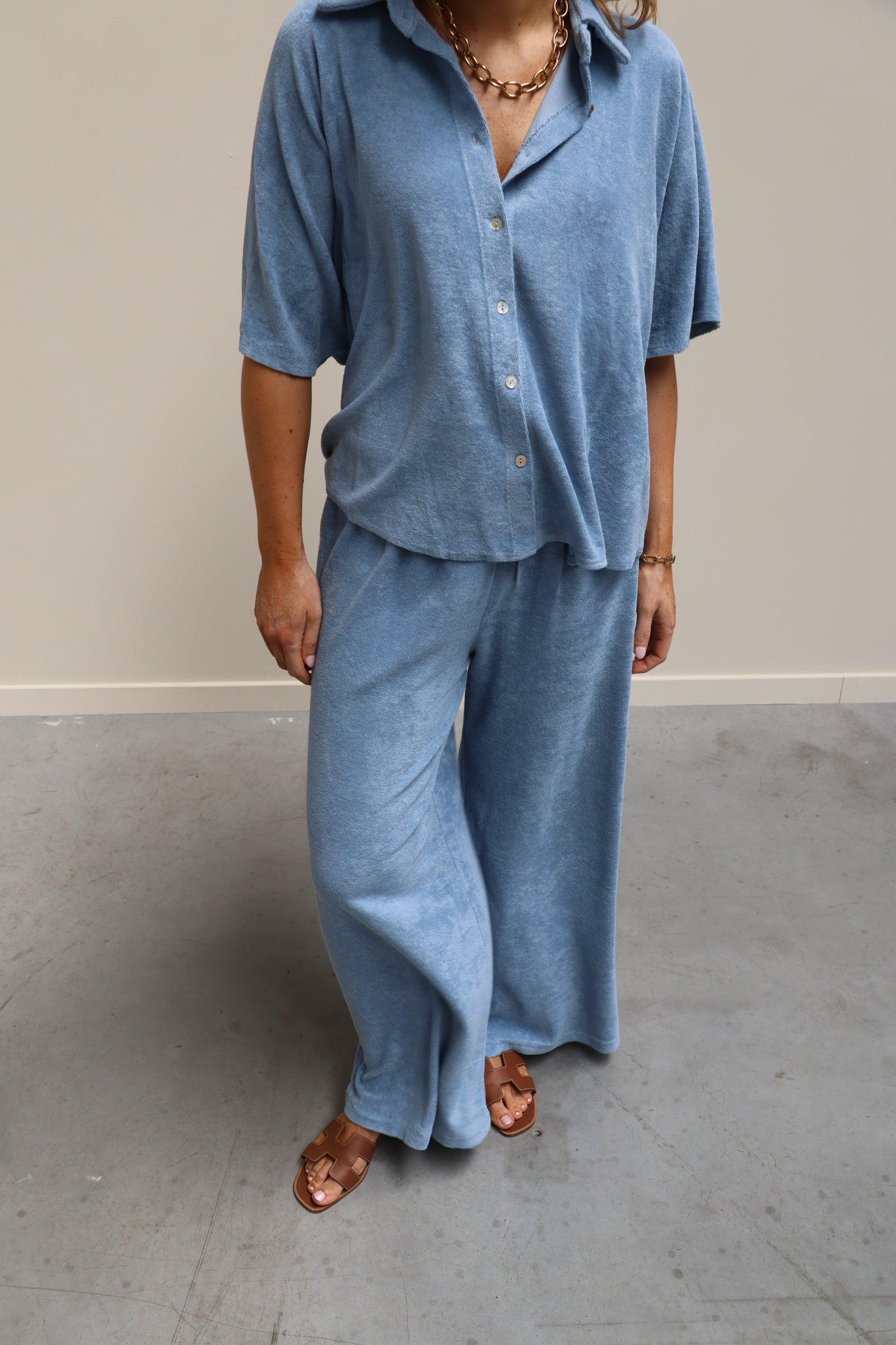 Celeste terry set lichtblauw