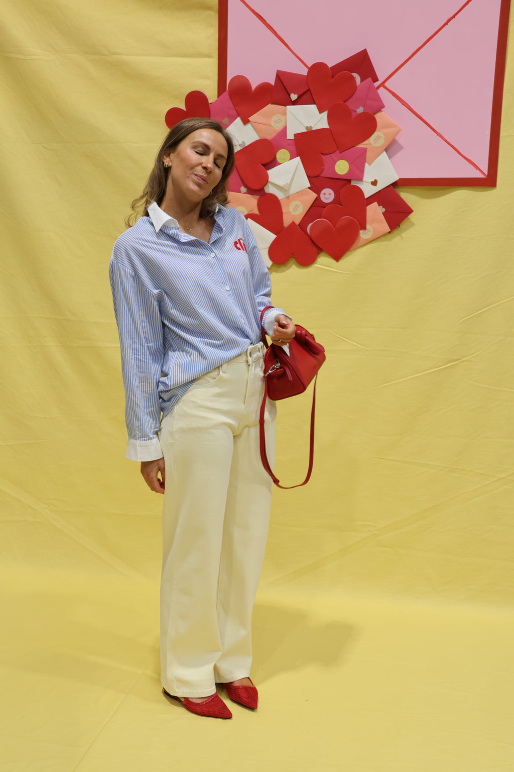 Edith straight jeans lichtgeel