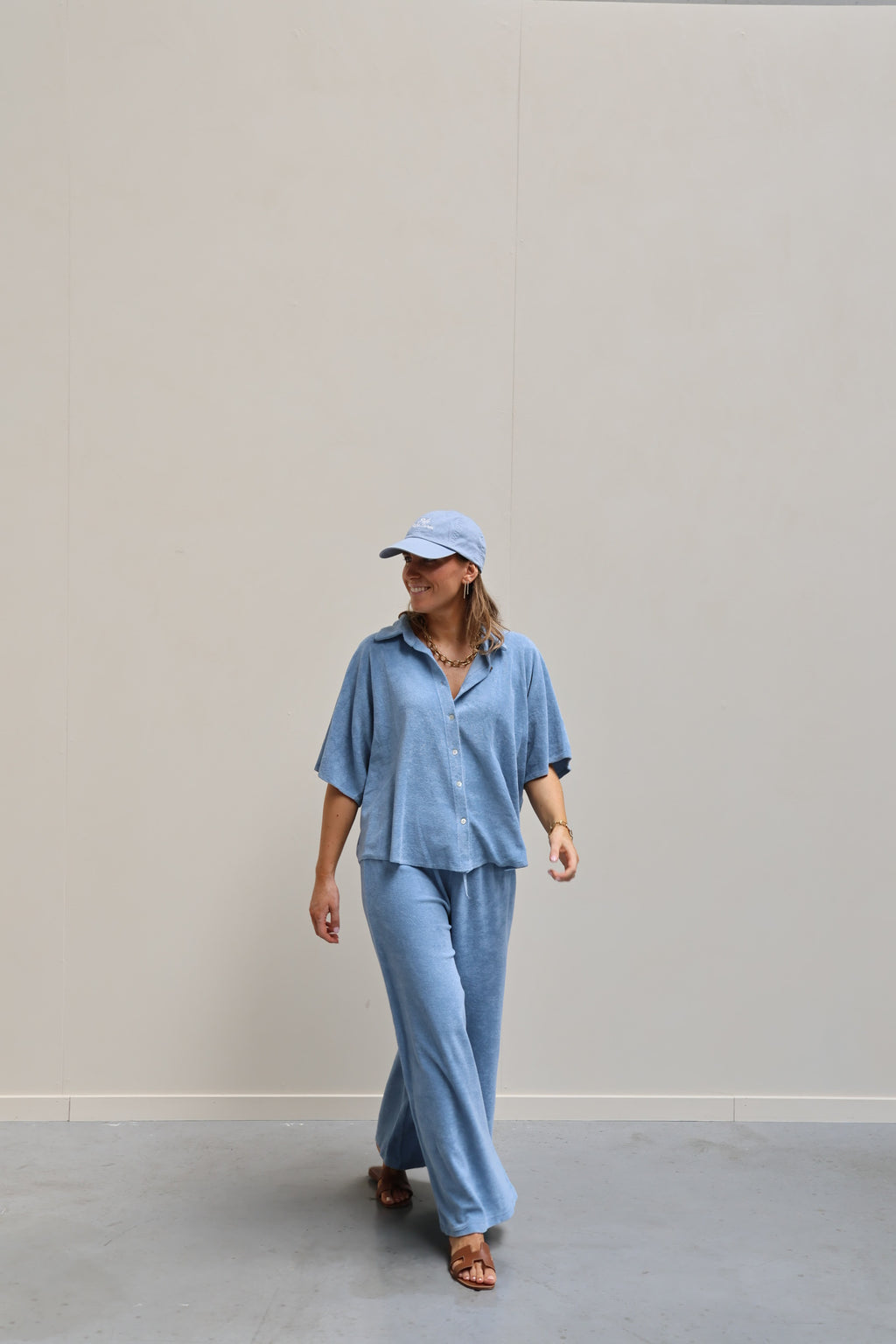 Celeste terry set lichtblauw