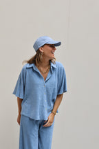 Celeste terry set lichtblauw