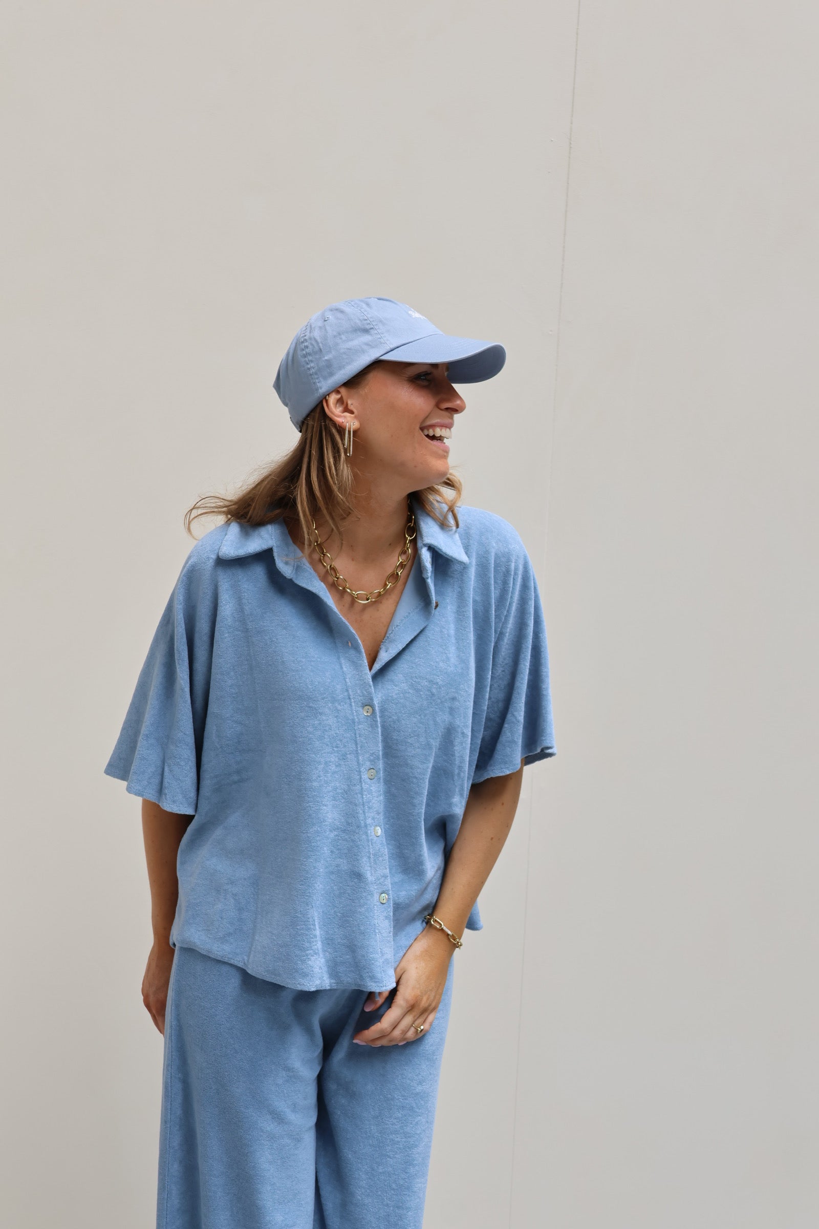 Celeste terry set lichtblauw