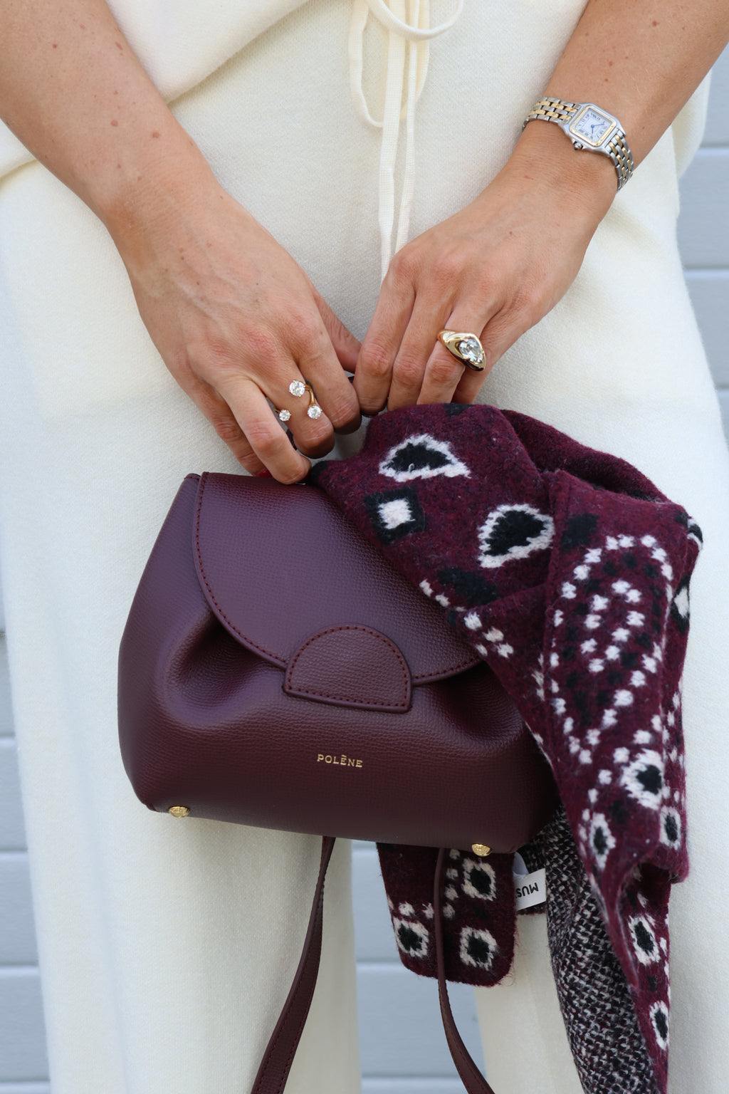 Paisley print sjaaltje bordeaux