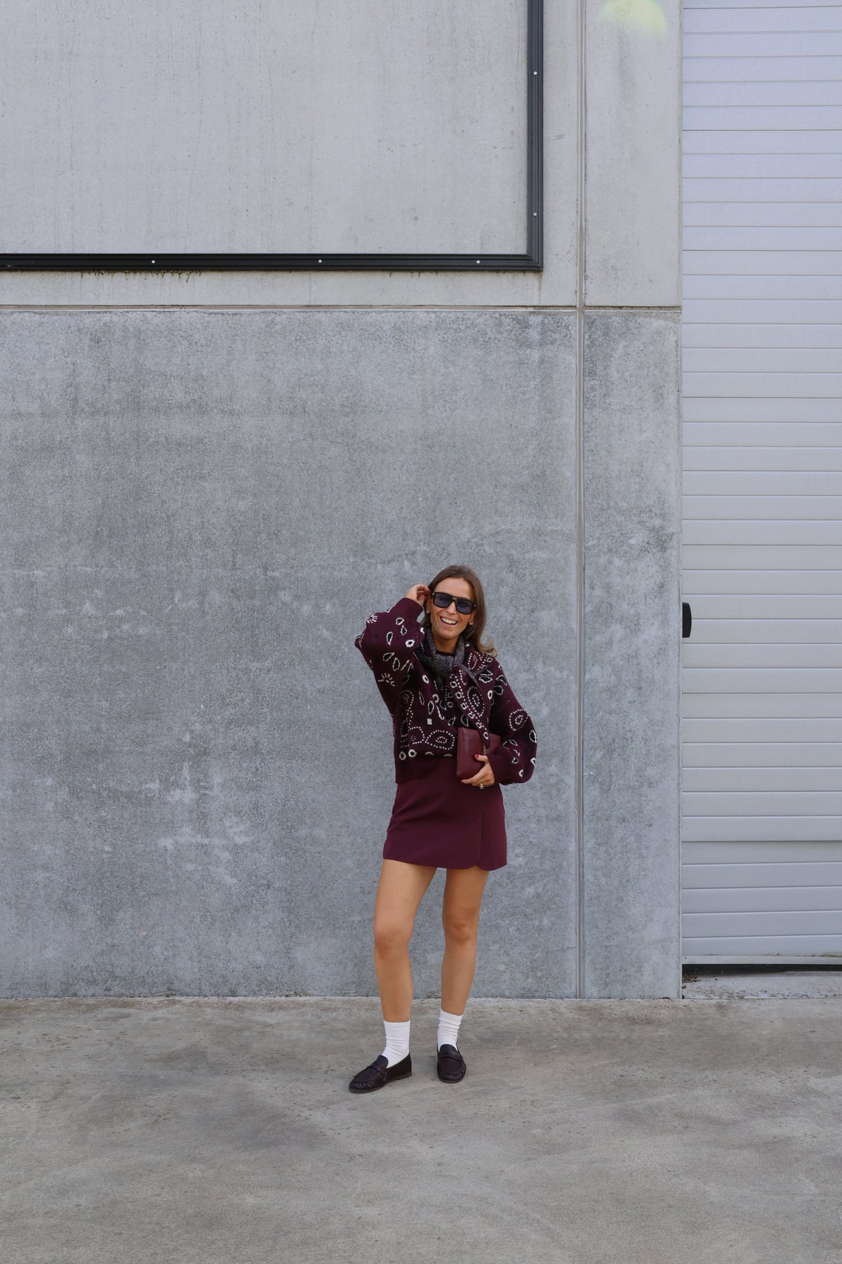 Liz trui met paisley print bordeaux