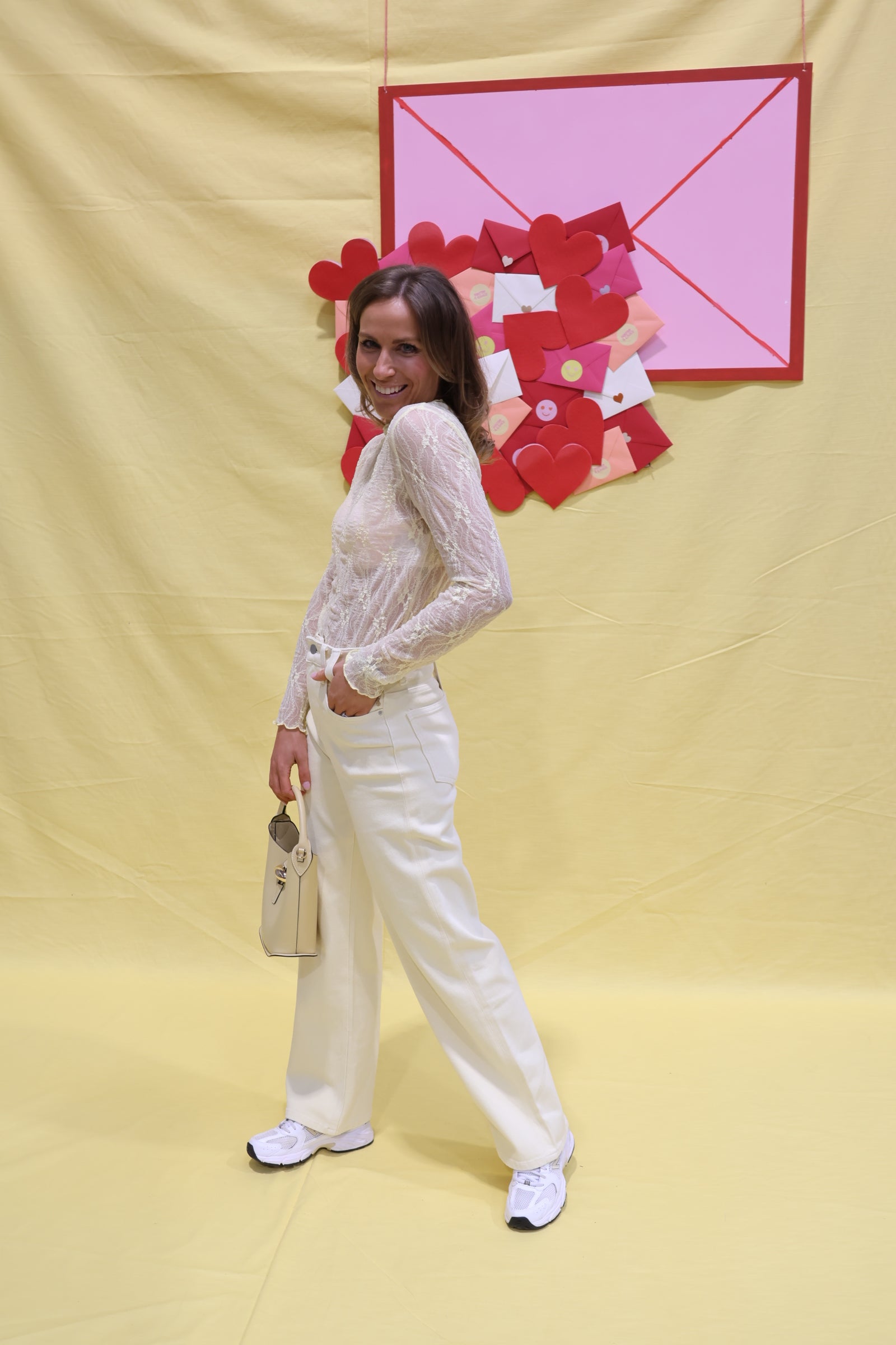 Mae kanten longsleeve geel