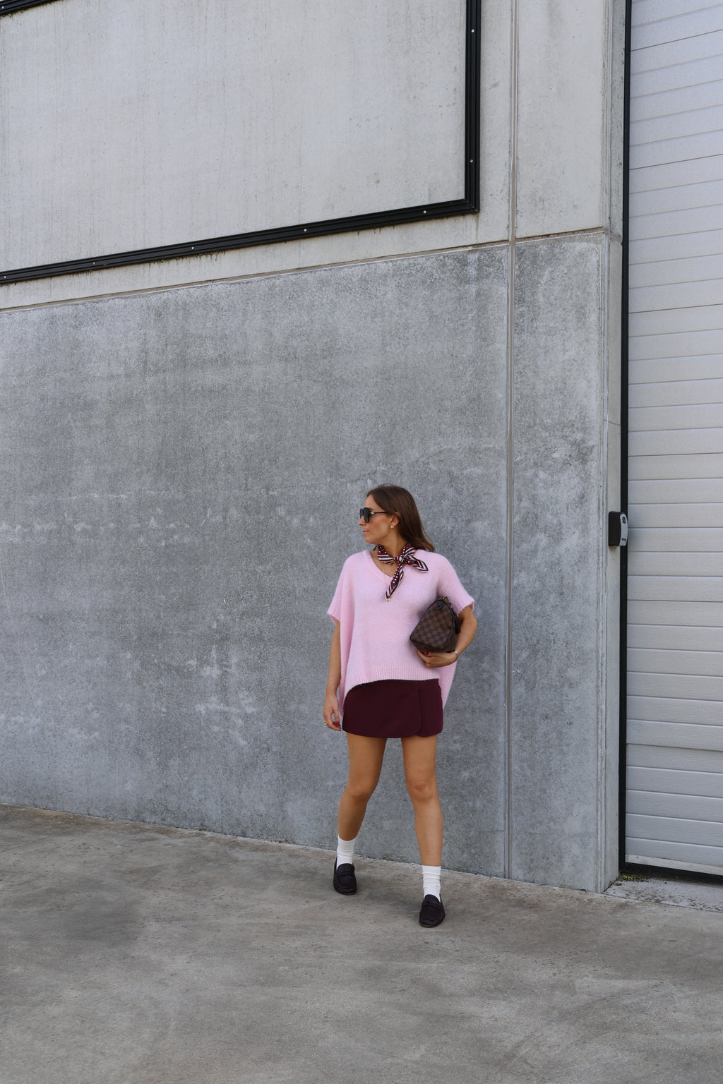 Elora mouwloze v-neck knit lichtroze